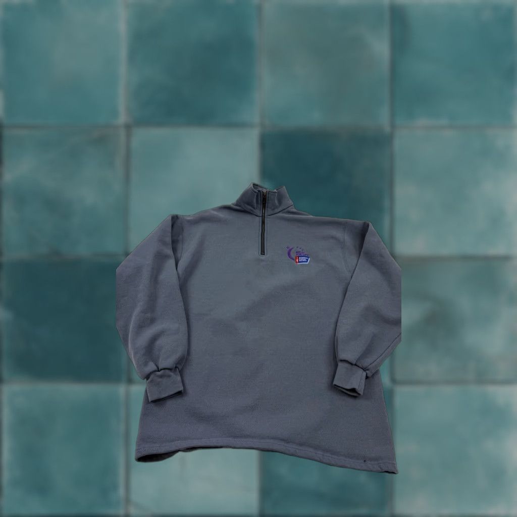 Lee VINTAGE Lee Sweatshirt Mens Medium Gray 1/4 Zip Heavyweight Fleece Relay For Life Logo Embroidered Mens Size US M / EU 48-50 / 2 - 1 Thumbnail