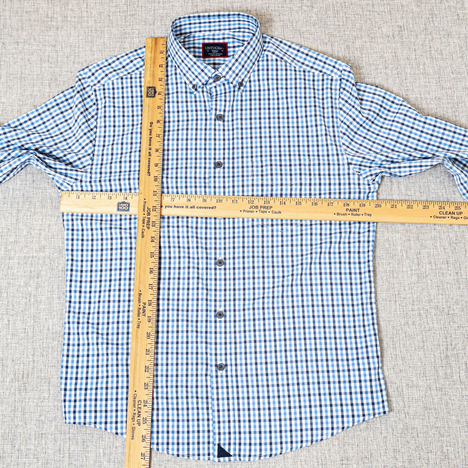 UNTUCKit UNTUCKit Slim Button Down Shirt Blue Gingham check sz Small Size US S / EU 44-46 / 1 - 5 Thumbnail