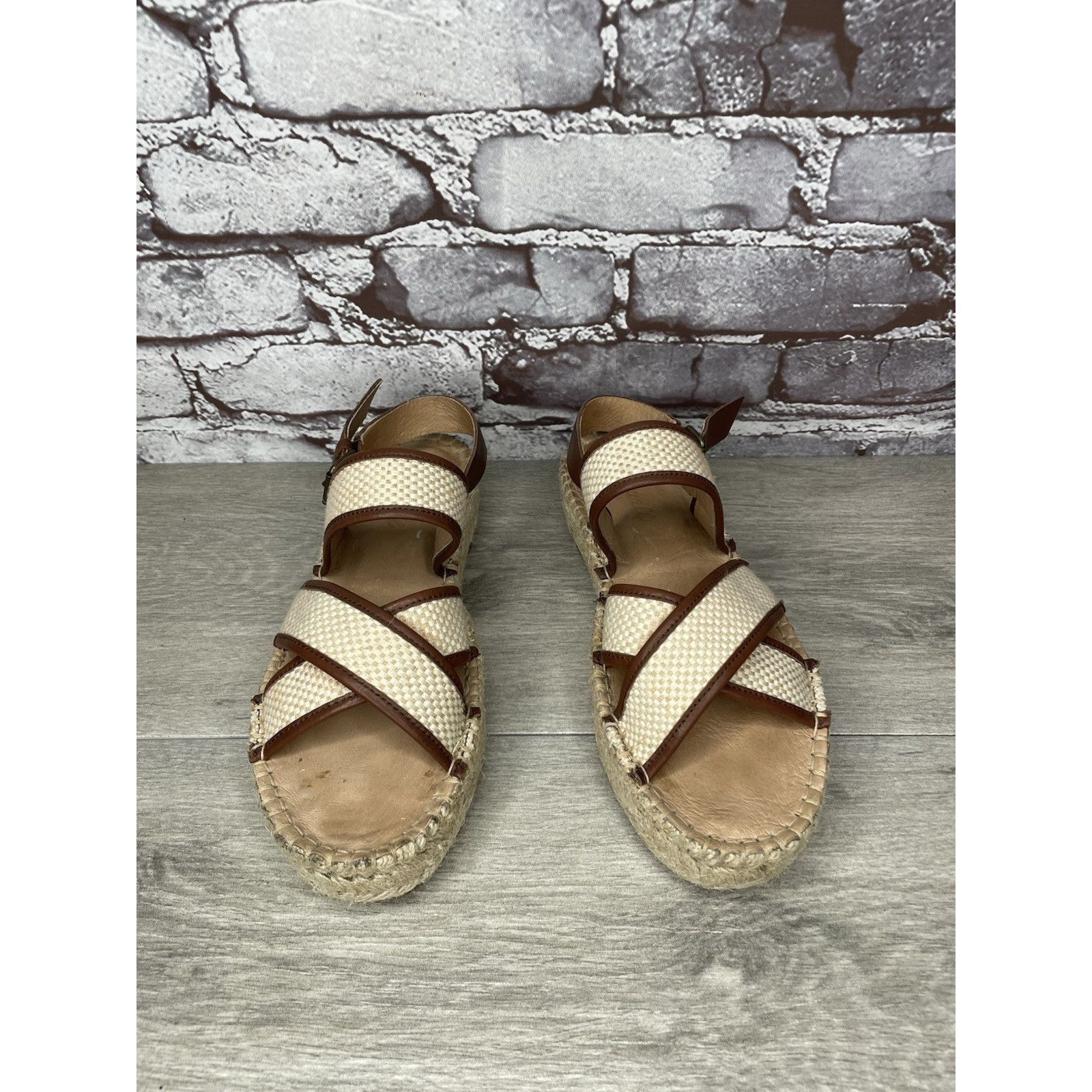 Madewell Madewell Julie Beige Brown Espadrille Slingback Strap Sandal Size US 7.5 / IT 37.5 - 20 Thumbnail