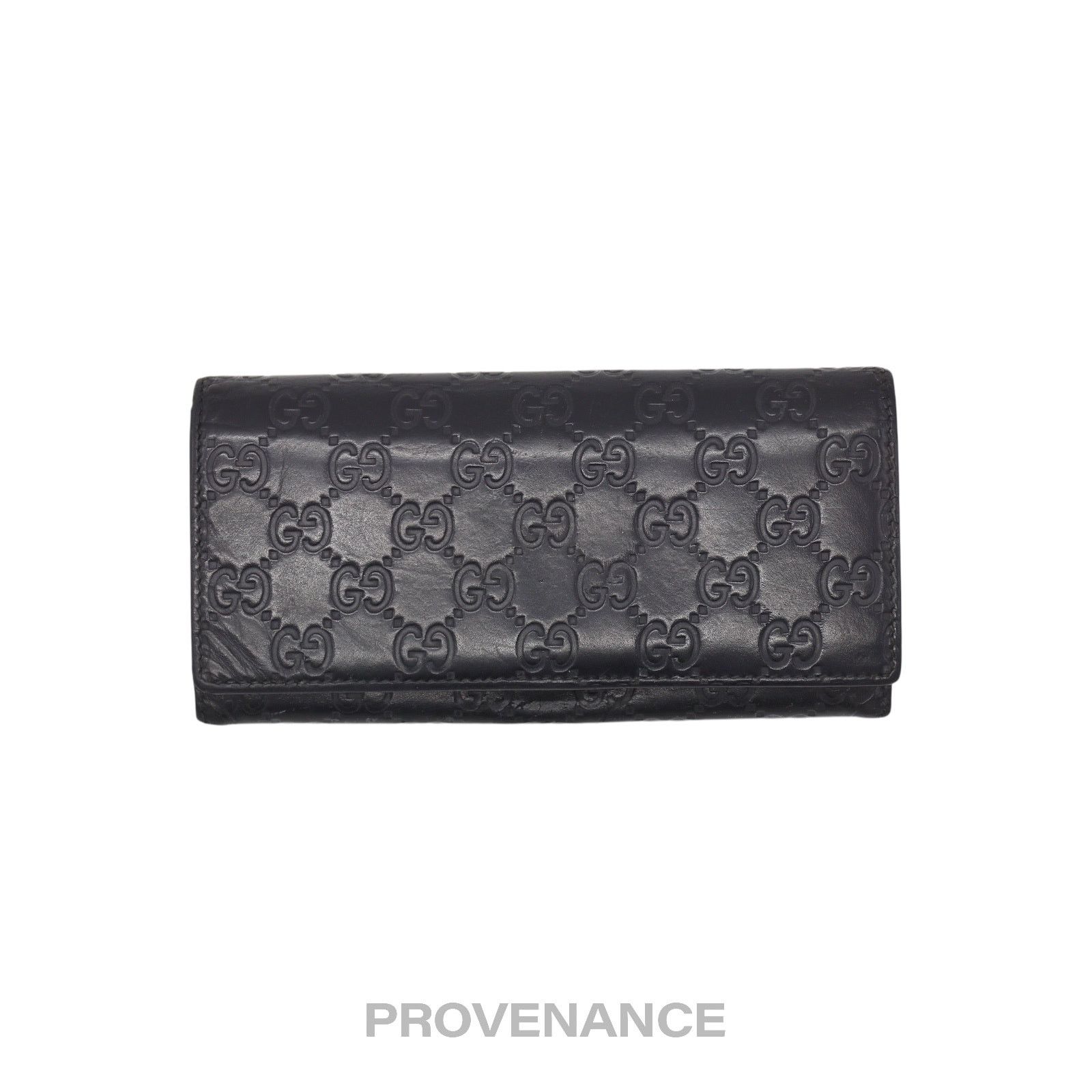 Gucci 🔴 Gucci Long Wallet - Black Guccissima Leather Size ONE SIZE - 1 Thumbnail