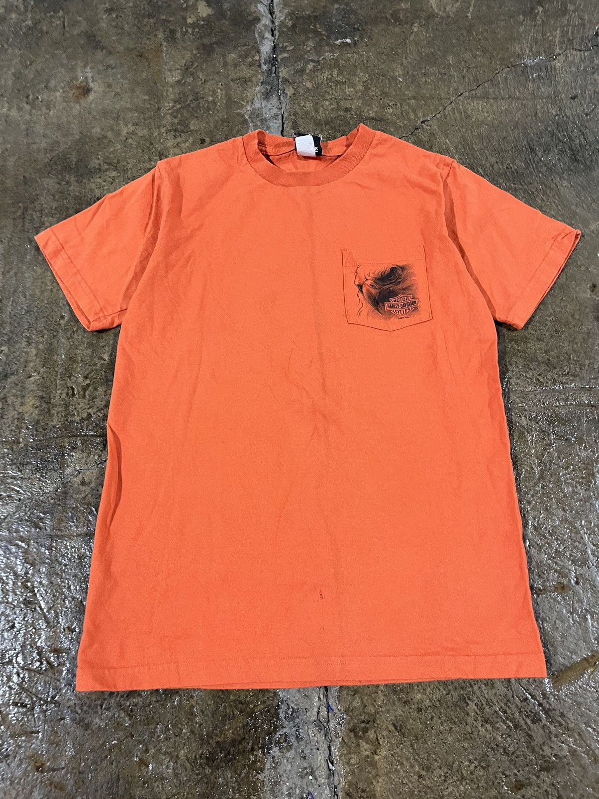 Harley Davidson × Vintage Crazy Vintage Harley Davidson Eagle Pocket Tee Grunge Biker Size US M / EU 48-50 / 2 - 3 Thumbnail
