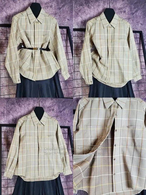 Burberry Burberry Beige Wool Long Sleeve Shirt. Size M / US 6-8 / IT 42-44 - 1 Thumbnail