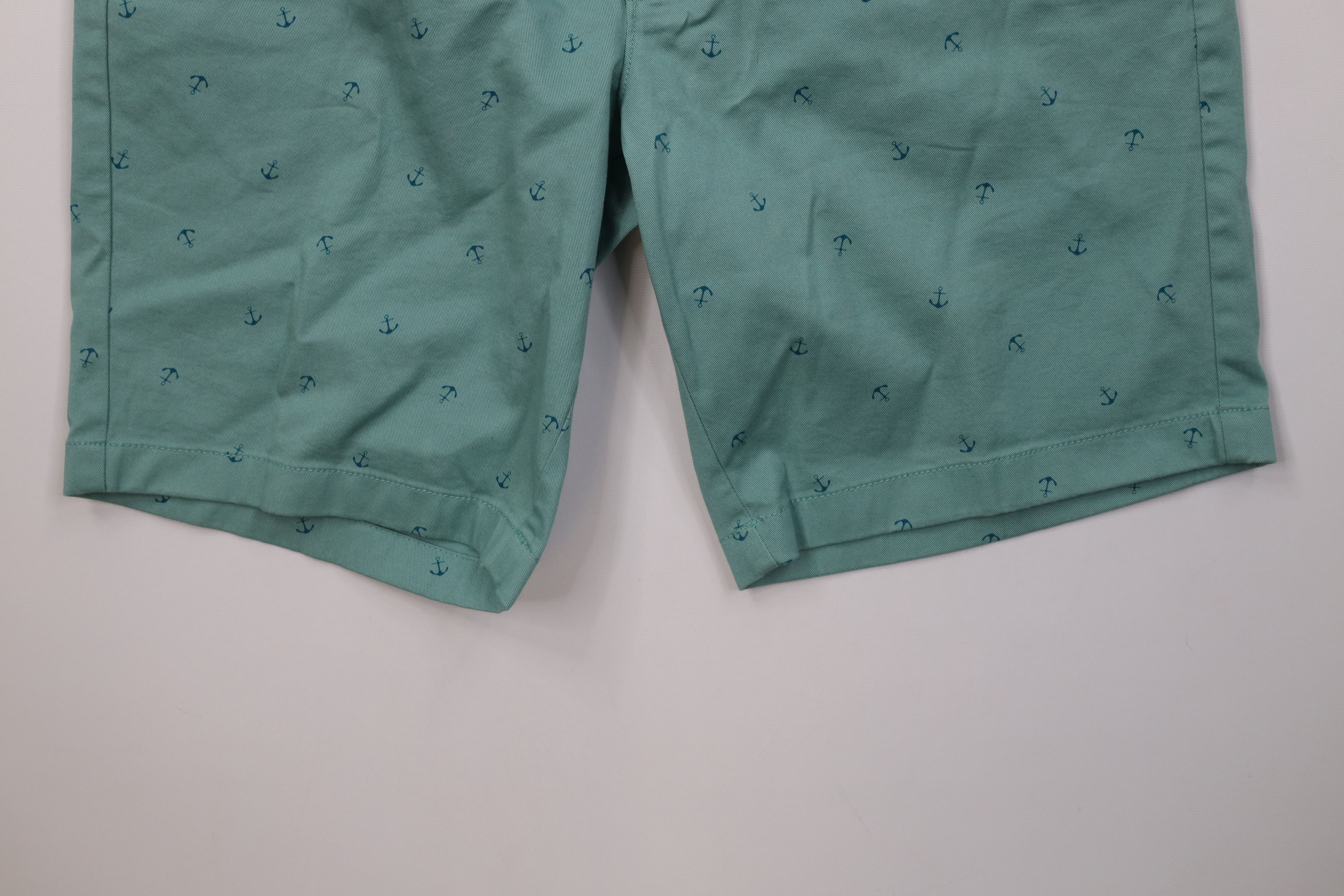 J.Crew J Crew Nautical Boat Anchor All Over Print Chino Shorts Teal Size US 33 - 4 Thumbnail