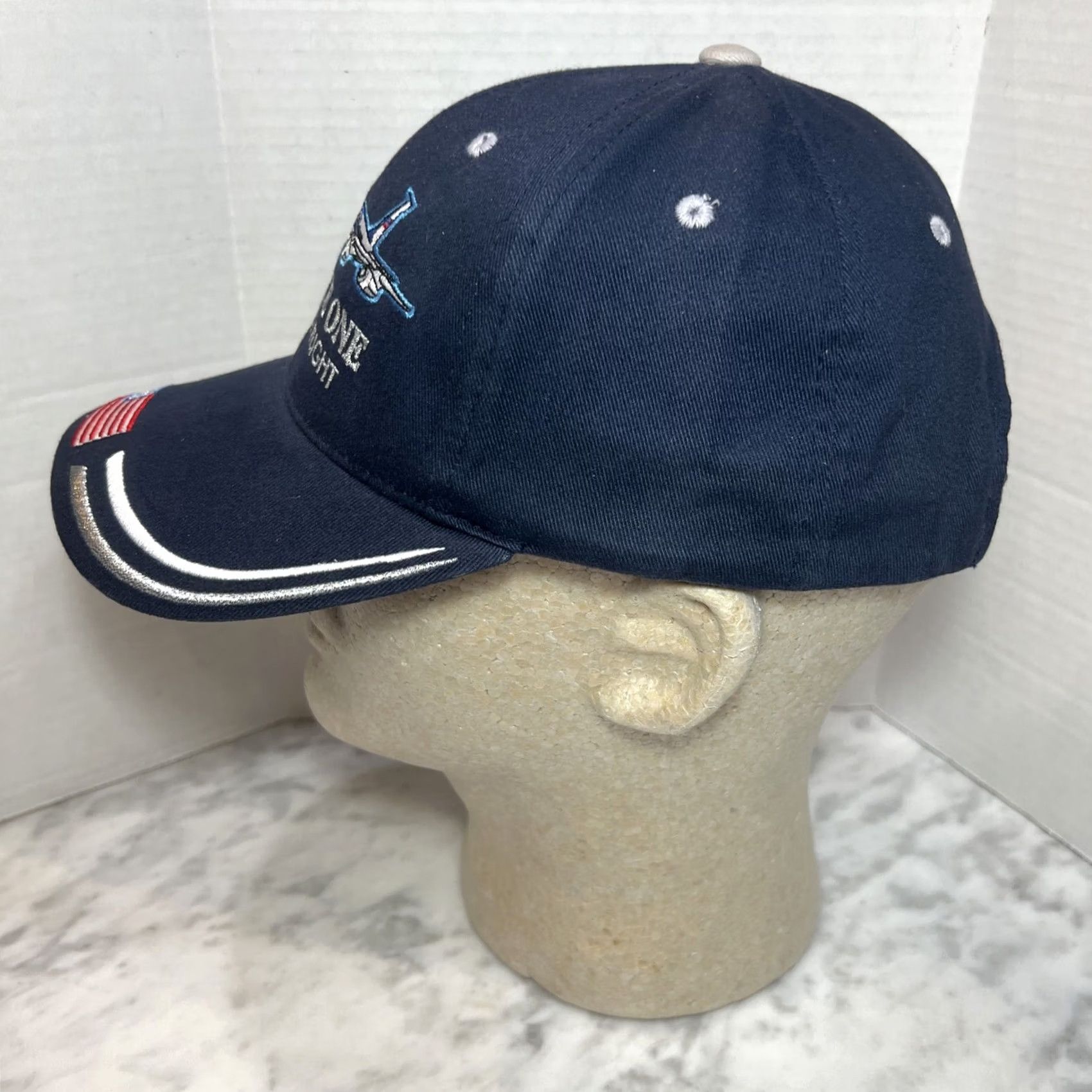 Vintage VINTAGE Air Force One Museum Of Flight Hat Strapback West Coast Novelty Flag Metallic Mens Size ONE SIZE - 4 Thumbnail