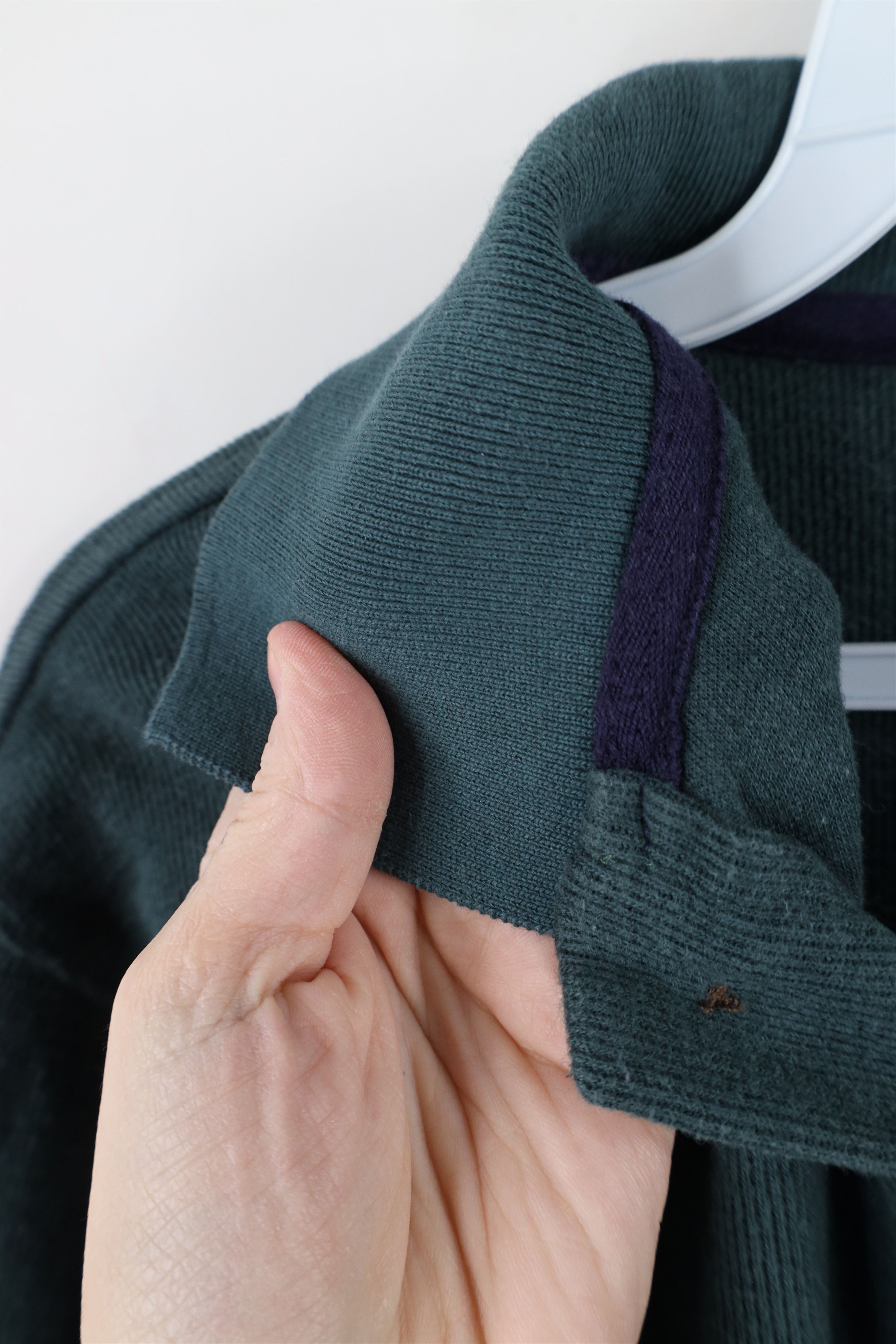 Vintage Vintage 90s Streetwear Ribbed Knit Long Sleeve Polo Green Size US M / EU 48-50 / 2 - 6 Thumbnail