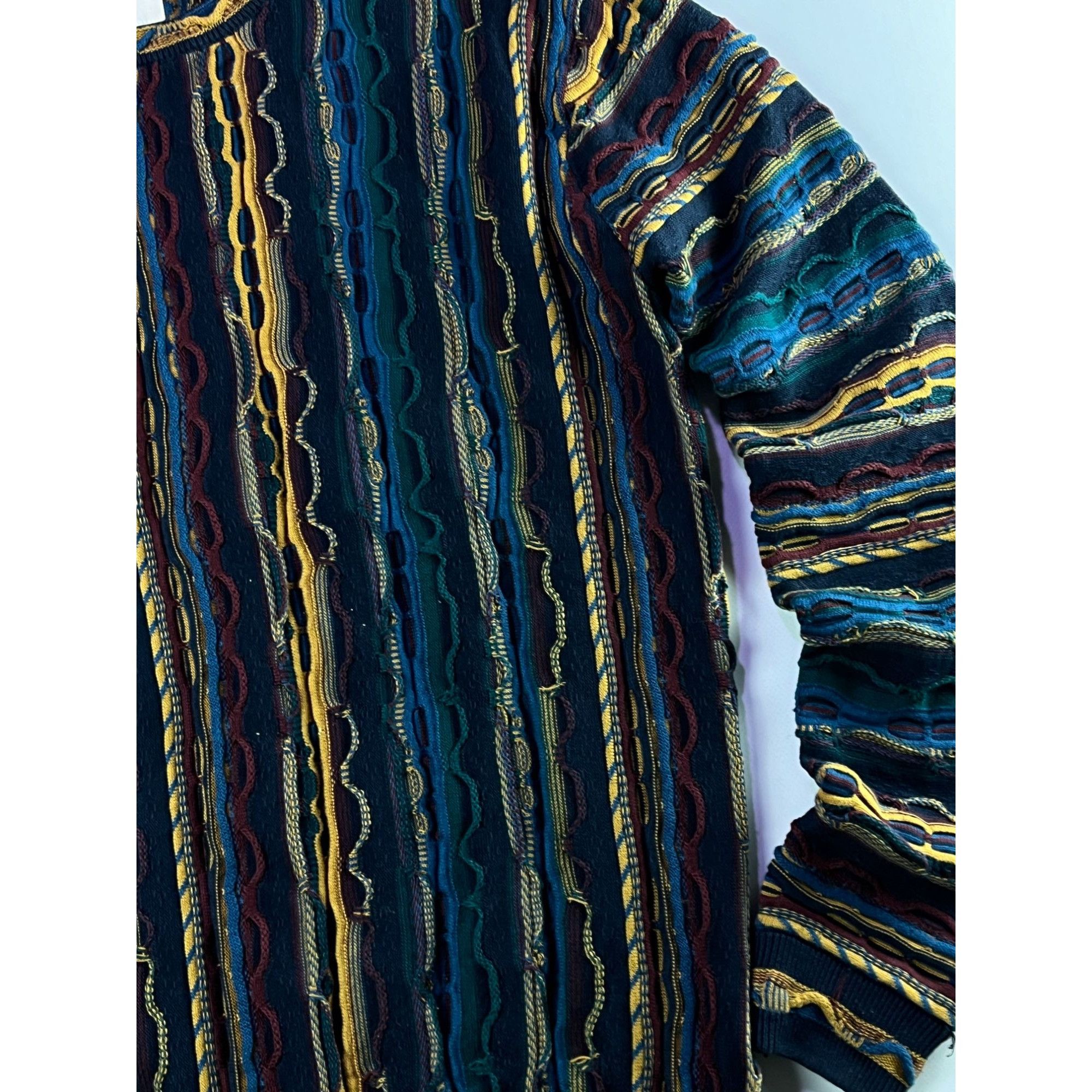 Rare Coogi Style Knitted Multicolor Sweater By Rebel