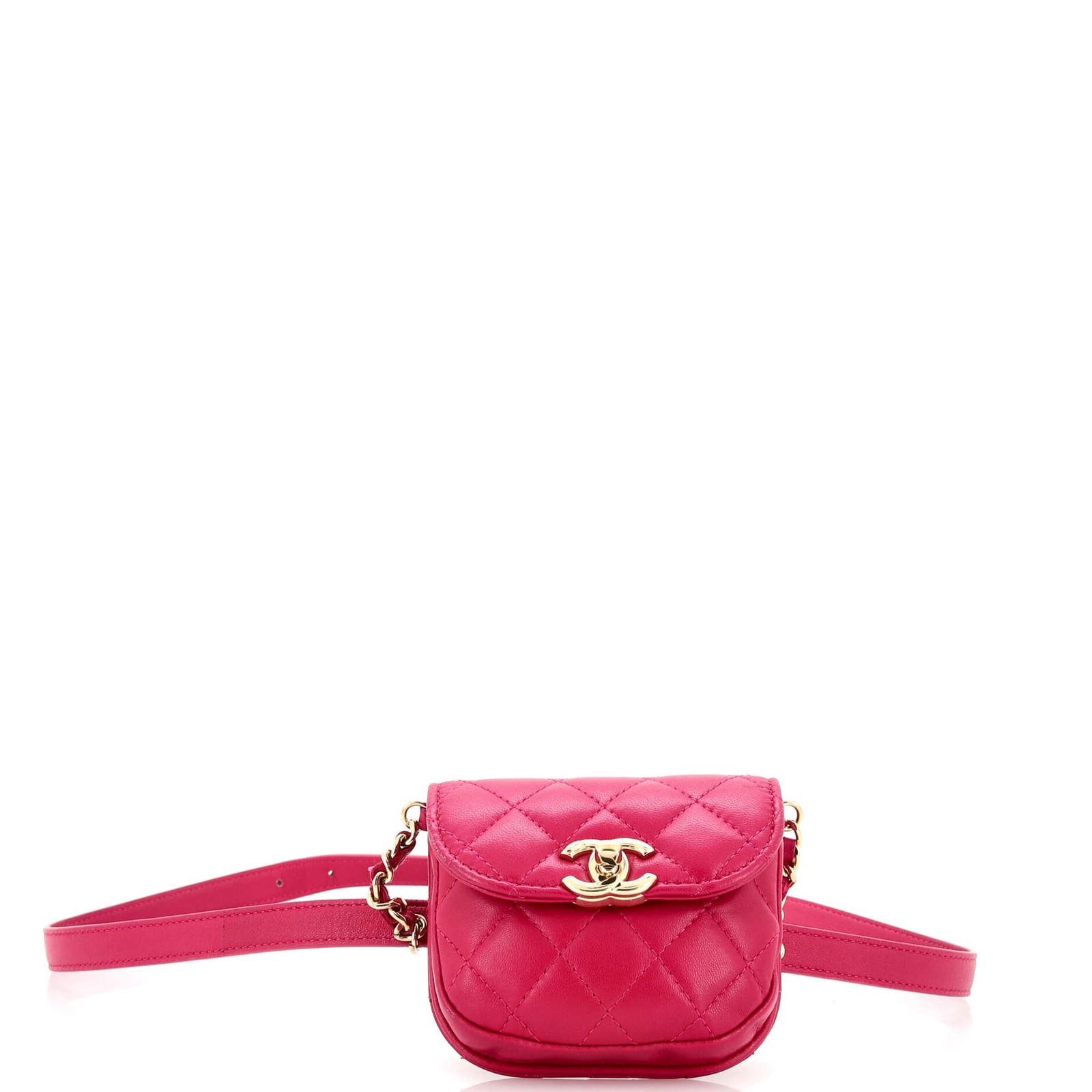 CC Waist Bag with Coin Purse Quilted Lambskin and Tweed None