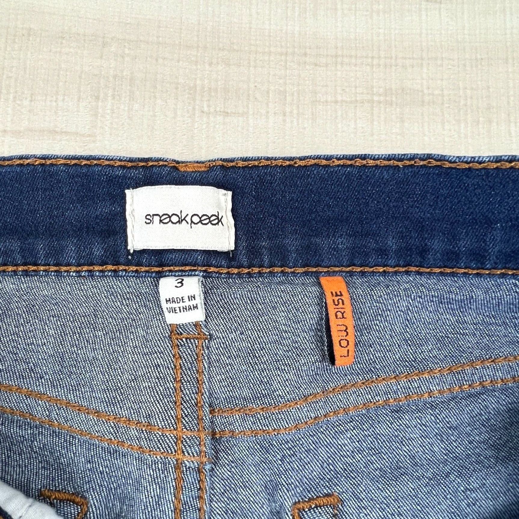 Vintage Sneak Peek Women's Junior Skinny Jeans Size 3 Low Rise Dark Blue Stretch Denim Size 26" / US 2 / IT 38 - 4 Thumbnail