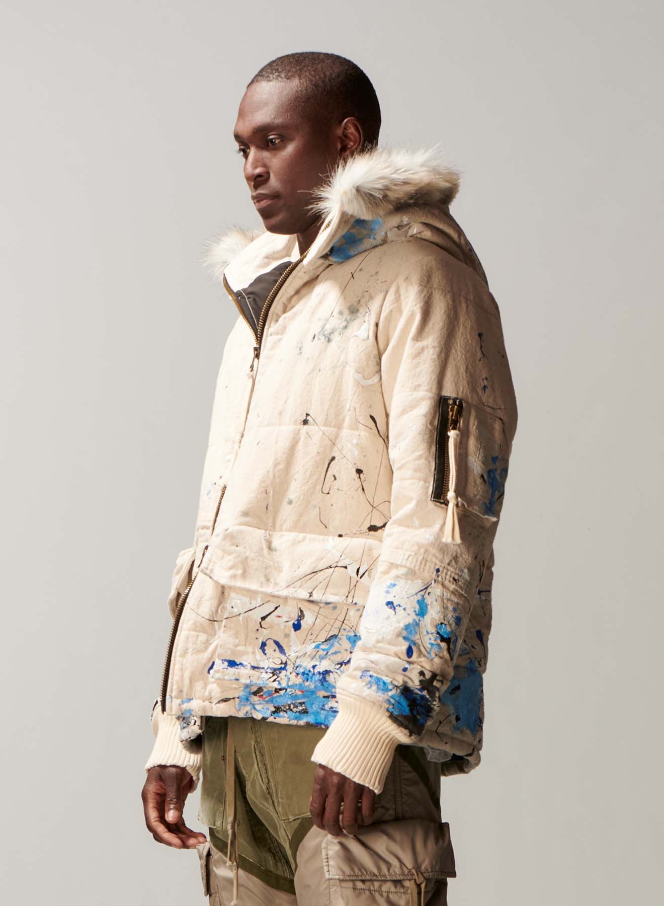 Greg Lauren Greg Lauren Paint Splattered Retro Puffy Parka Size US M / EU 48-50 / 2 - 2 Thumbnail