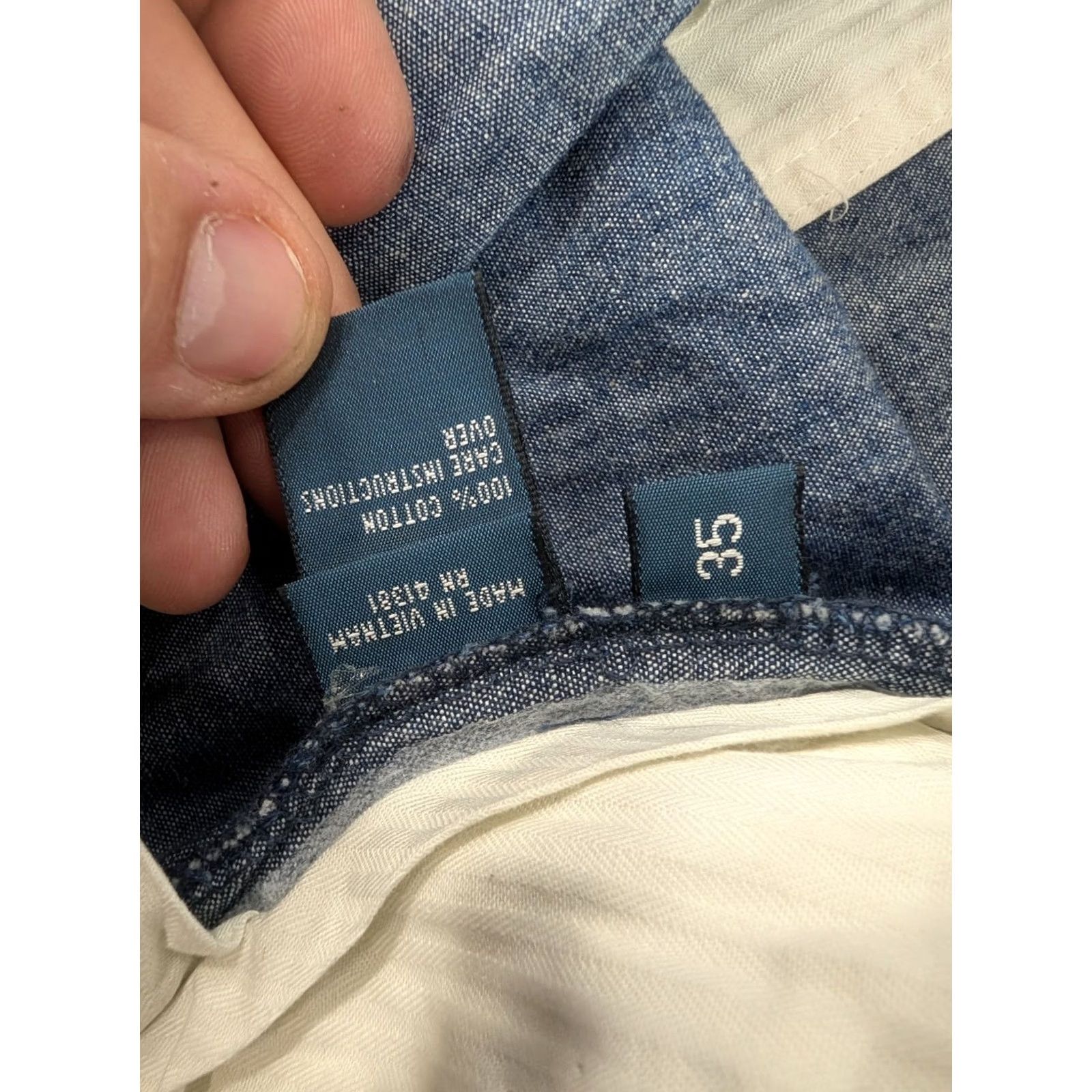 Polo Ralph Lauren VINTAGE Polo Ralph Lauren Shorts Chino 35 Inseam 9" Linen Canvas Blue 90s Preppy Mens Size US S / EU 44-46 / 1 - 5 Thumbnail