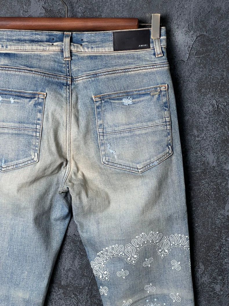 Amiri Amiri Blue Totem Print Denim Pants Size US 31 - 6 Thumbnail