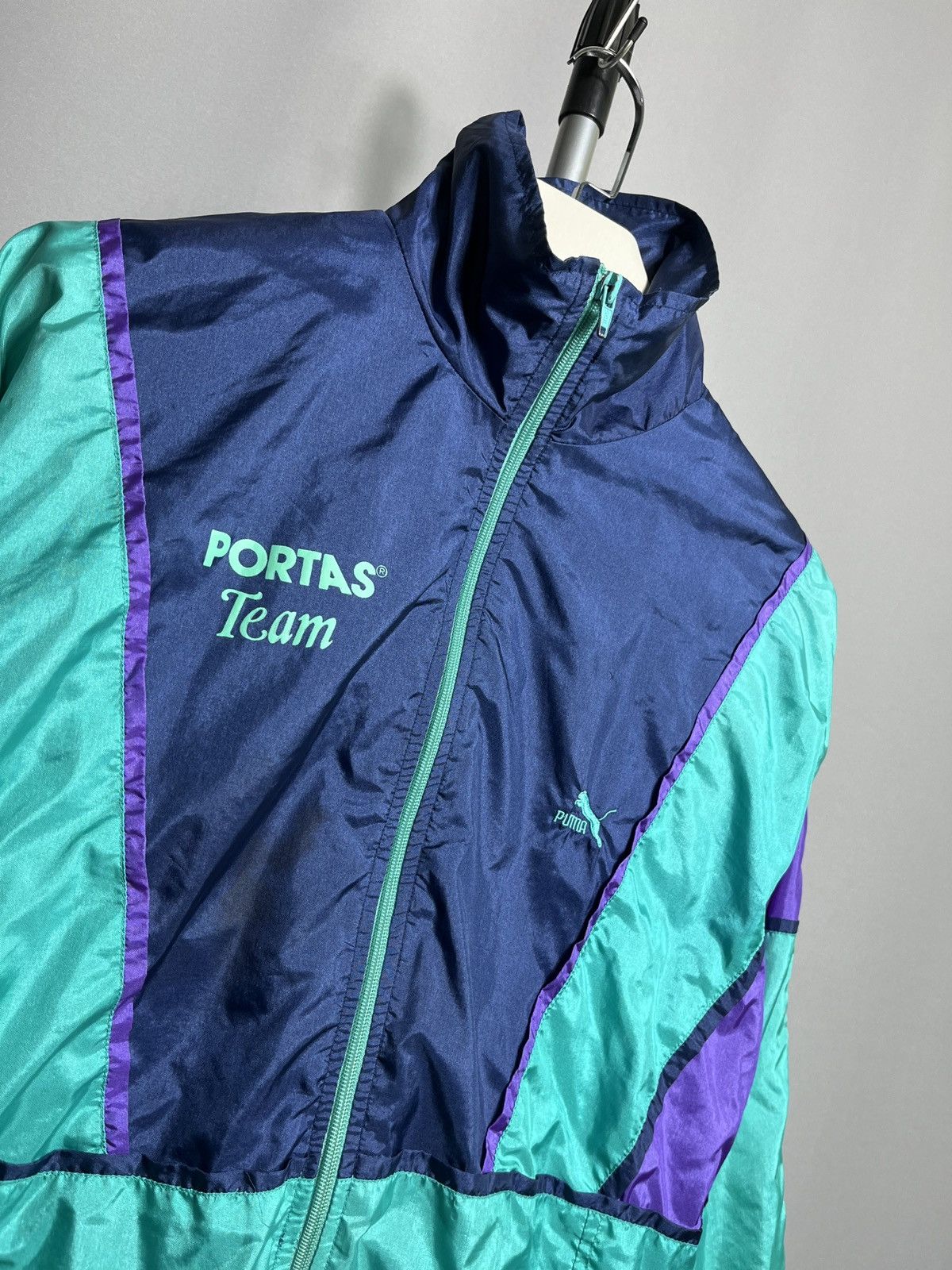 Puma puma portas team football jacket mens green nylon vintage 80 Size US L / EU 52-54 / 3 - 2 Thumbnail
