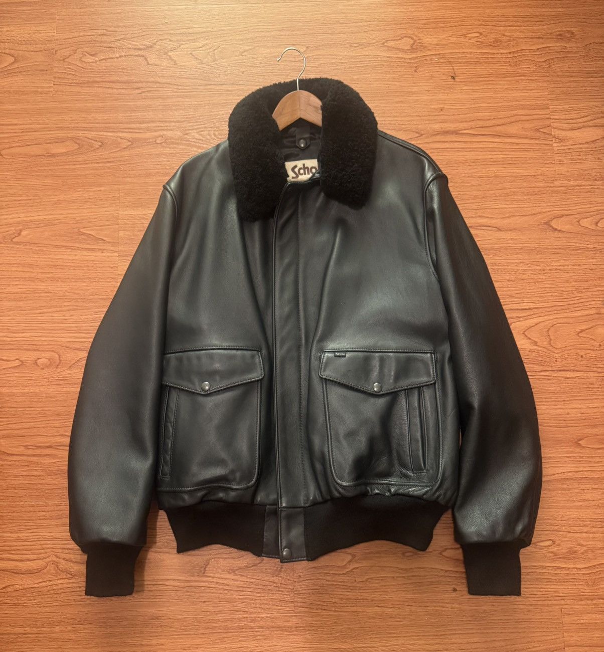 Schott × Supreme Supreme Schott Leather A-2 Flight Jacket | Grailed