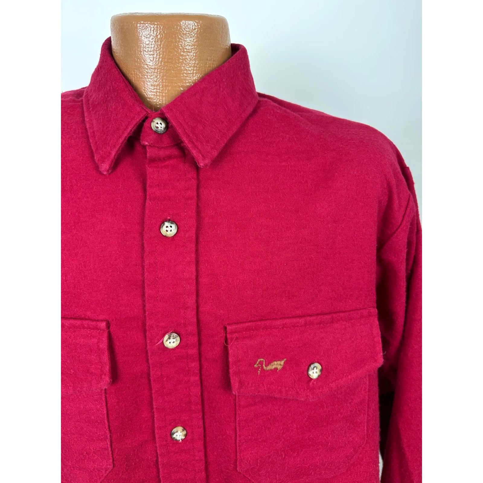 Lumberjack VINTAGE Duxbak Chamois Flannel Shirt XL Red Heavy Cotton Lumberjack Work Mens Size US XL / EU 56 / 4 - 3 Thumbnail