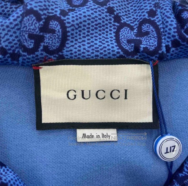 Gucci Gucci Blue and brown colour block old flower full print si Size US XS / EU 42 / 0 - 3 Thumbnail