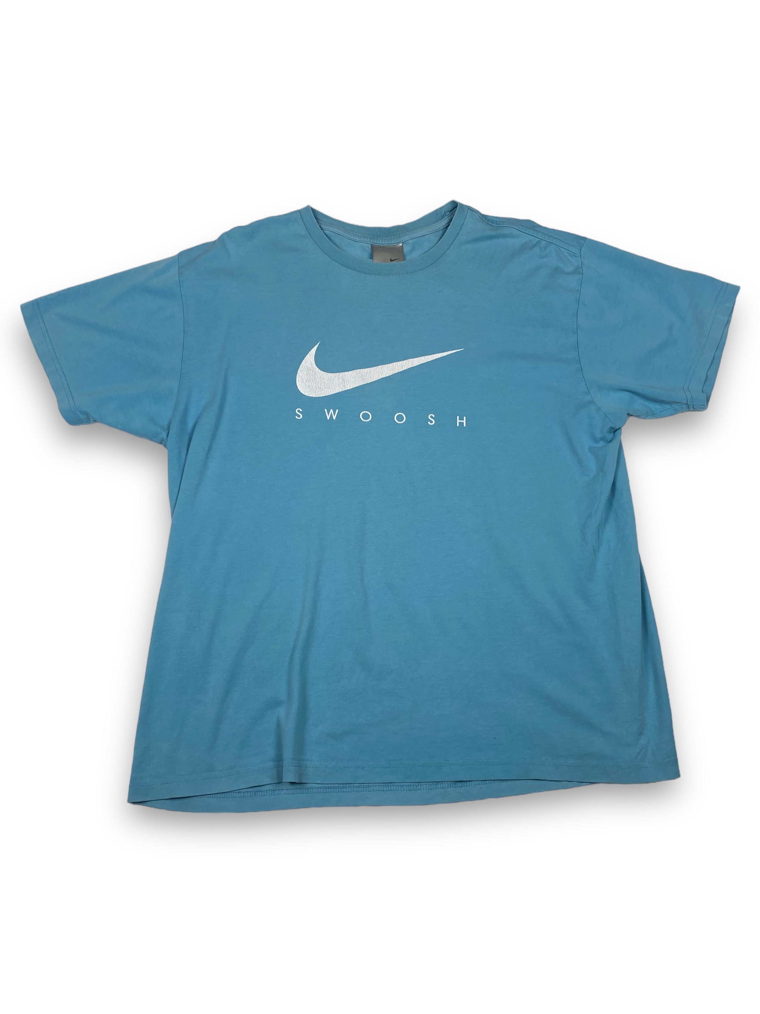 Pre-owned Nike X Vintage 00s Vintage Nike Silver Tag Big Logo Sky Blue T-shirt M703
