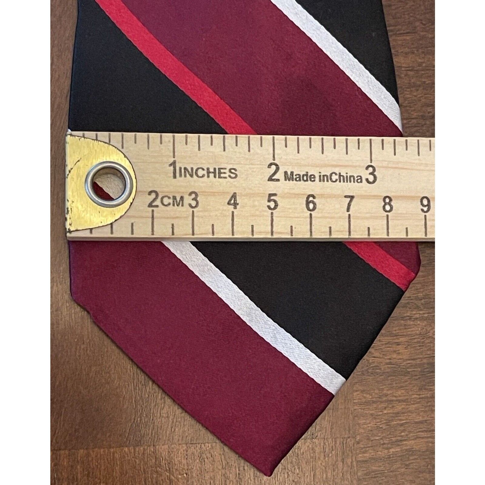 Express Express Burgundy Black Red 100% Silk Made In China Size ONE SIZE - 4 Thumbnail