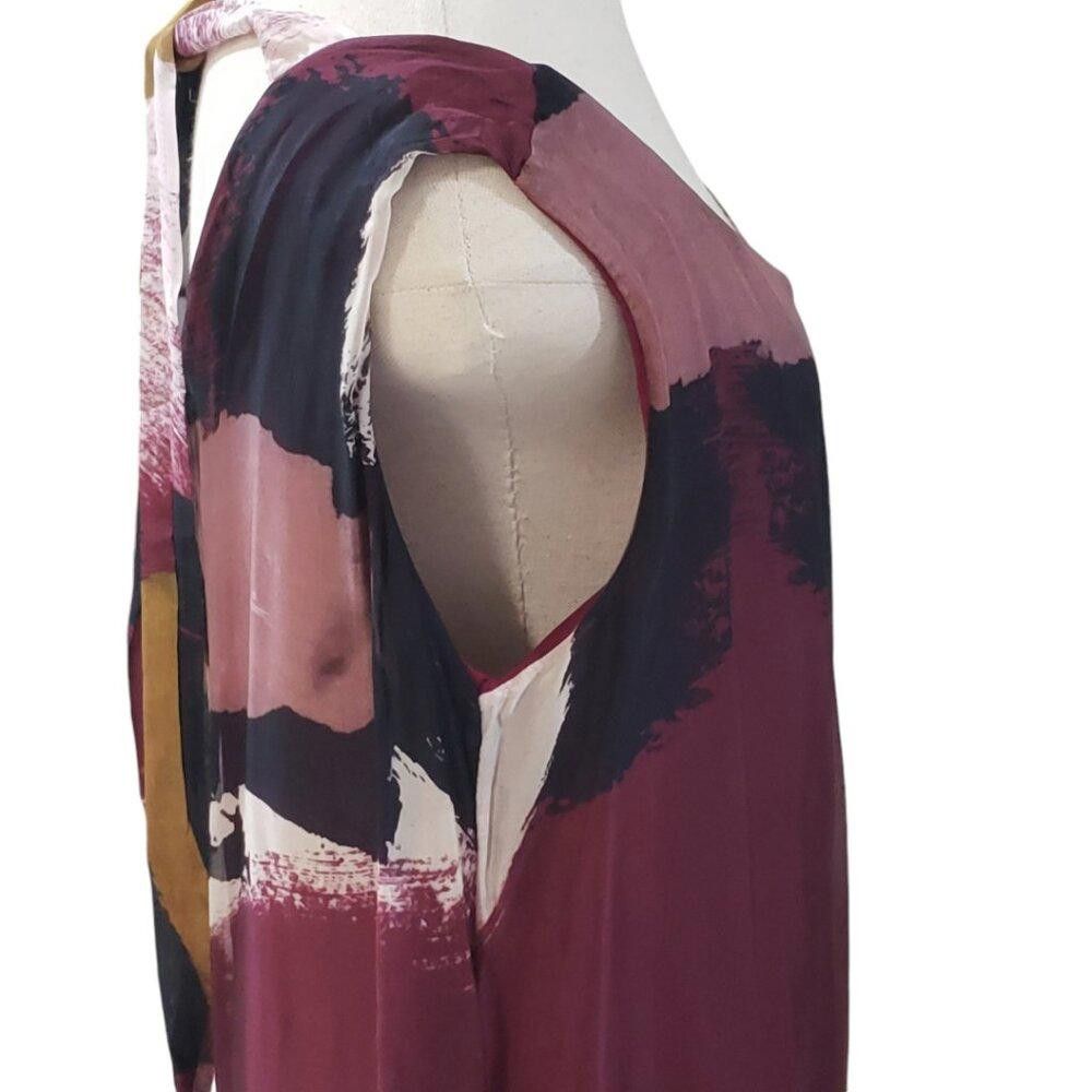 Designer CT1784 Anna Melani Lined Abstract Pattern High Low Dress M Size M / US 6-8 / IT 42-44 - 4 Thumbnail