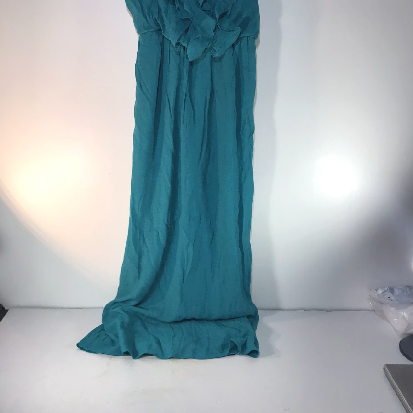 Vintage Iz Byer Women's Maxi Dress Sleeveless Ruffled Turquoise Bohemian Casual Party Summer XL Size XL / US 12-14 / IT 48-50 - 2 Thumbnail