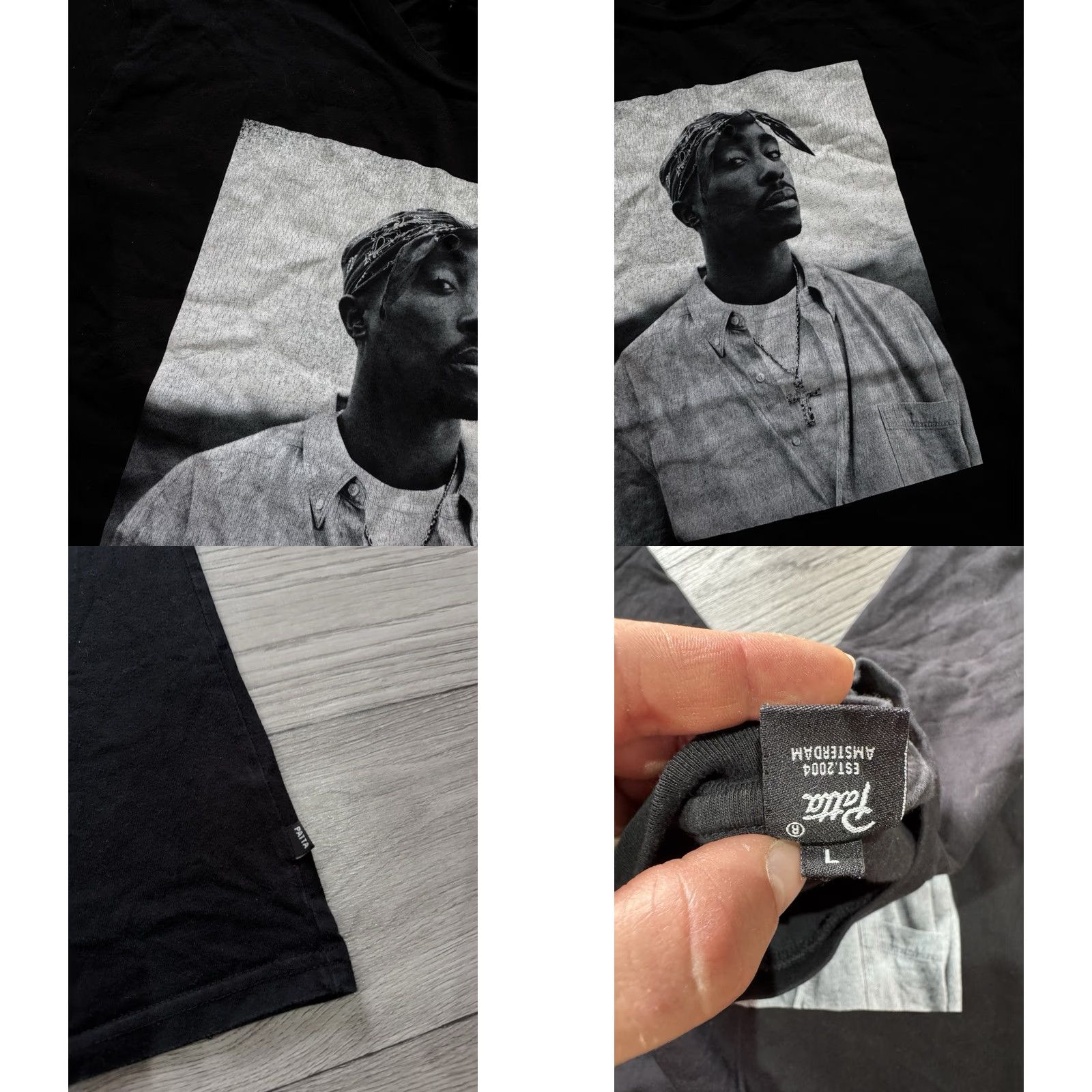 Patta Patta x Dana Lixenberg Tupac 2Pac Black T-shirt Size L Mens Regular Size L Black Patta Shirt 90s Hard to N/A Size US L / EU 52-54 / 3 - 9 Thumbnail