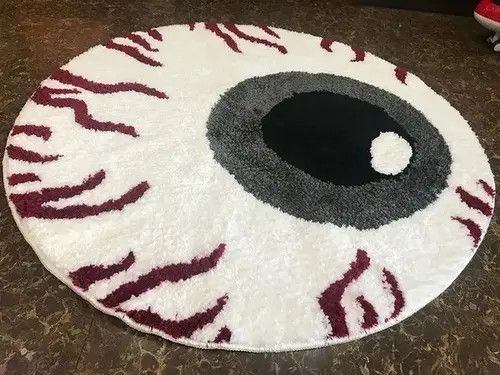 Other Handmade Red Silk Eyeball Soft Rug Size ONE SIZE - 2 Thumbnail