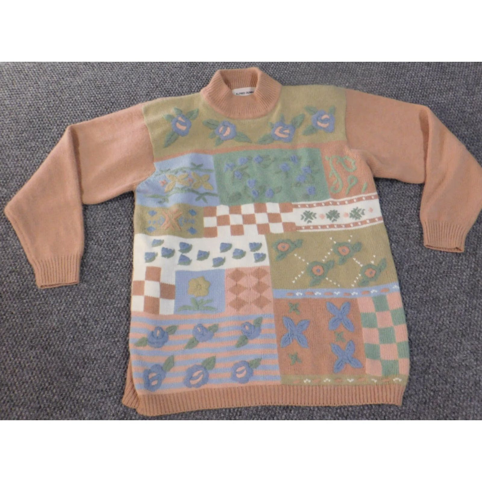 Vintage Alfred Dunner Sweater Pullover Women Large Pink Floral Acrylic Nylon Raglan Sleeve Shoulder Pads Embroidered Knit Casual Size L / US 10 / IT 46 - 3 Thumbnail