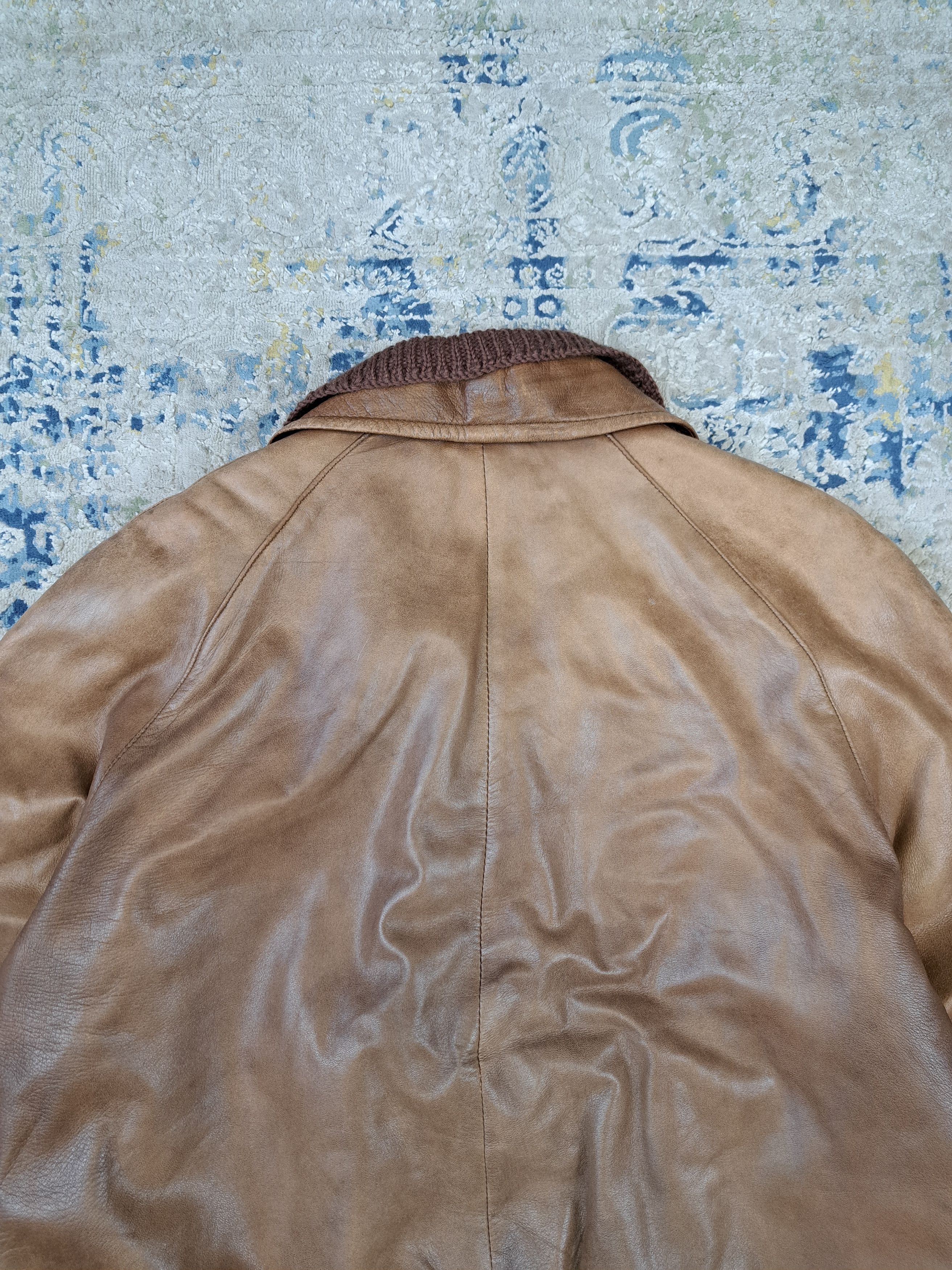 Genuine Leather Vintage Brown Leather Jacket Top Quality Hedi Slimane Style Size US L / EU 52-54 / 3 - 6 Thumbnail