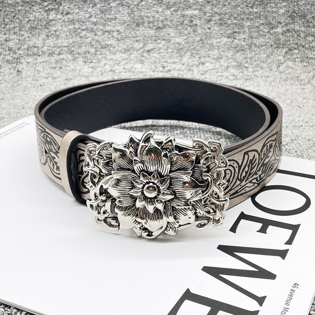 Japanese Brand × Leather Rose Pu Leather Belt Belt Size ONE SIZE - 3 Thumbnail