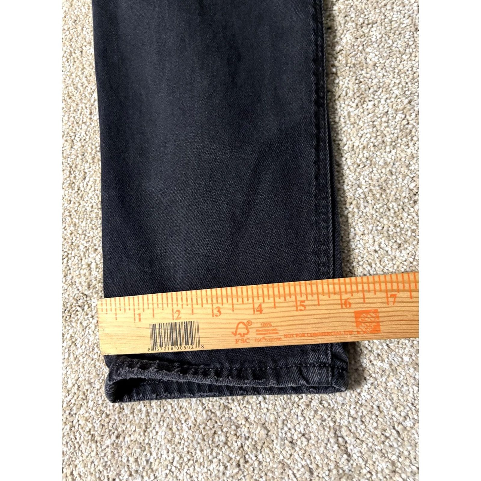 American Eagle Outfitters American Eagle Jeans Womens 4 Black Charcoal Distressed Denim Straight 26x27 Size 27" / US 4 / IT 40 - 3 Thumbnail