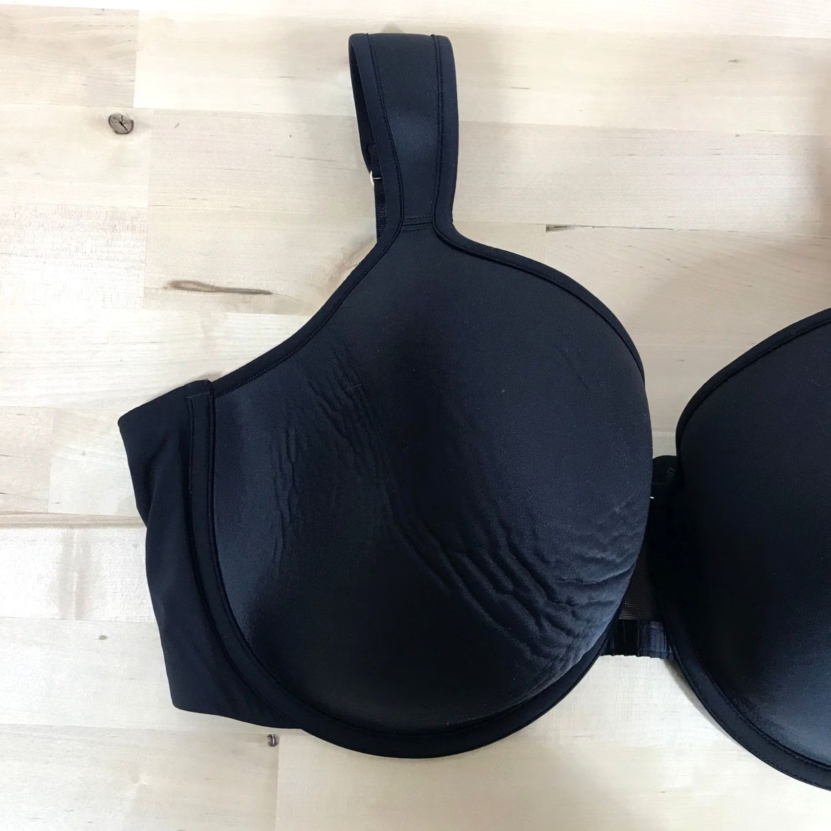 Vintage ThirdLove Black 24/7 Perfect Coverage Bra 44DD Underwire Memory Foam New Size ONE SIZE - 2 Thumbnail