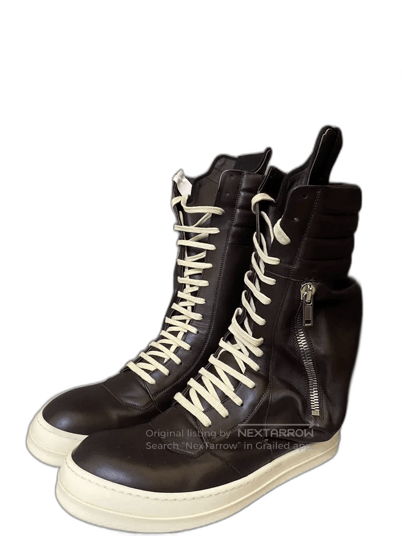 Rick Owens Rick Owens High-Top Leather Boots Size 43. Size US 10 / EU 43 - 1 Thumbnail
