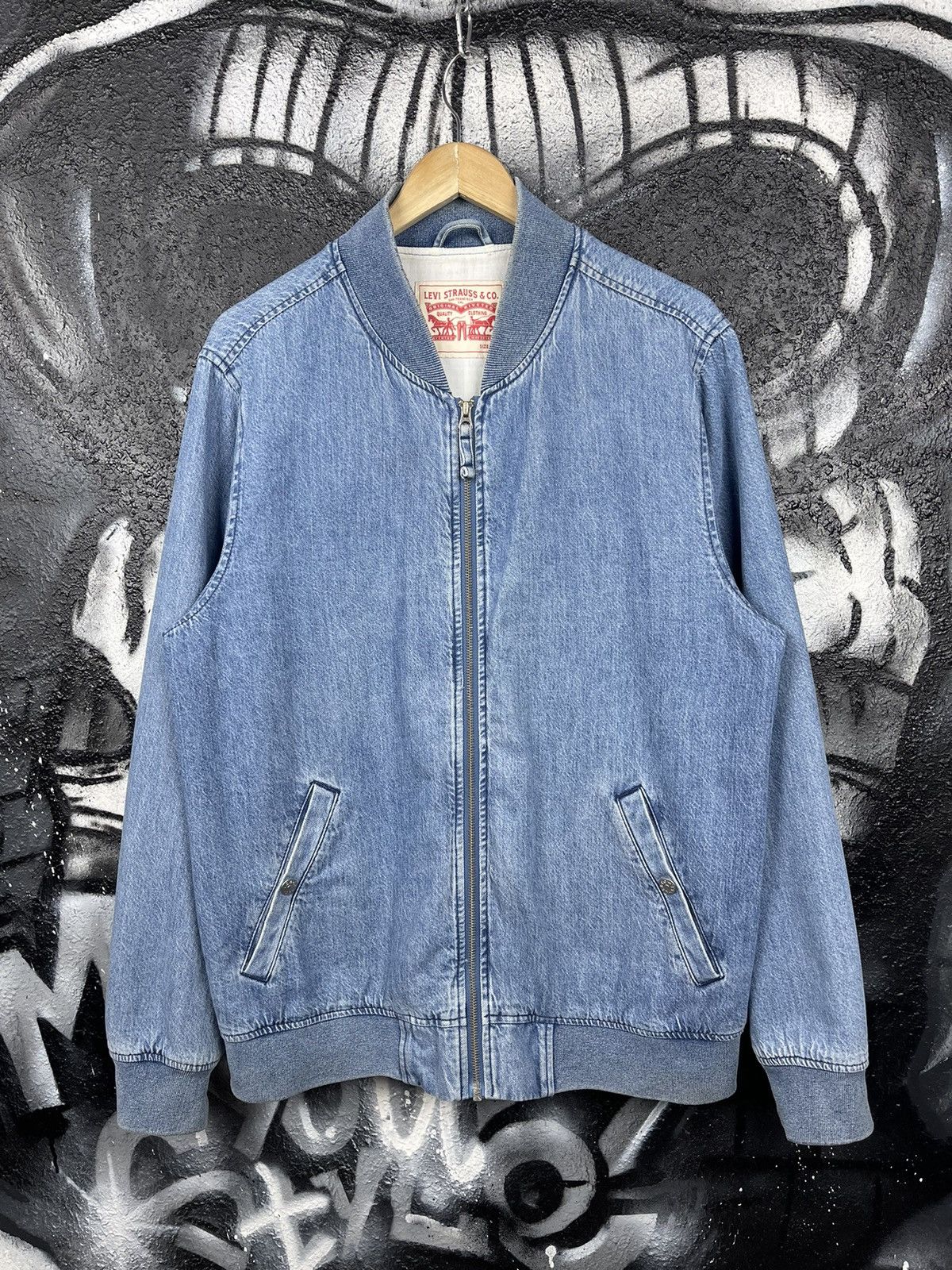 Levi's Vintage Clothing Levi’s Lyon Bomber Retro Mod Denim Jacket Men’s Size L Size US L / EU 52-54 / 3 - 3 Thumbnail