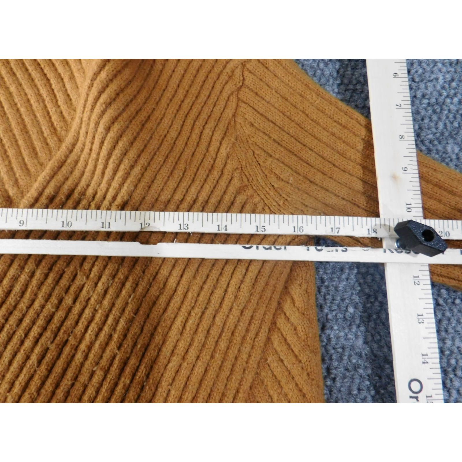 Ann Taylor Ann Taylor Sweater Cardigan Womens XS Brown Alpaca Wool Nylon Geometric Knit Stretch Turtleneck Pullover Casual Seasonal Classic Size XS / US 0-2 / IT 36-38 - 3 Thumbnail