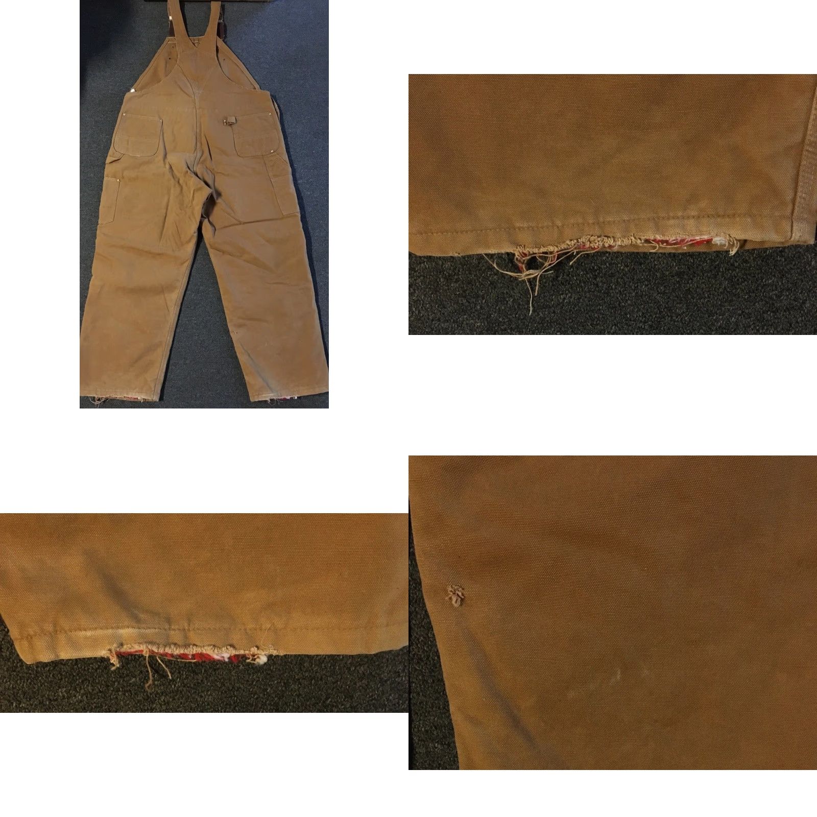 Carhartt VINTAGE Carhartt Overalls 52 USA Beige Quilt Lined 80s 90s Grunge Trucker Biker Punk Workwear Jeans Men Size US 36 / EU 52 - 8 Thumbnail