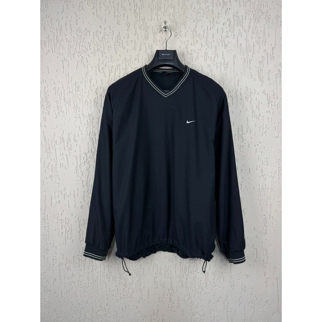 Nike Golf Mens Size Large V Neck Windbreaker Black Light Jac