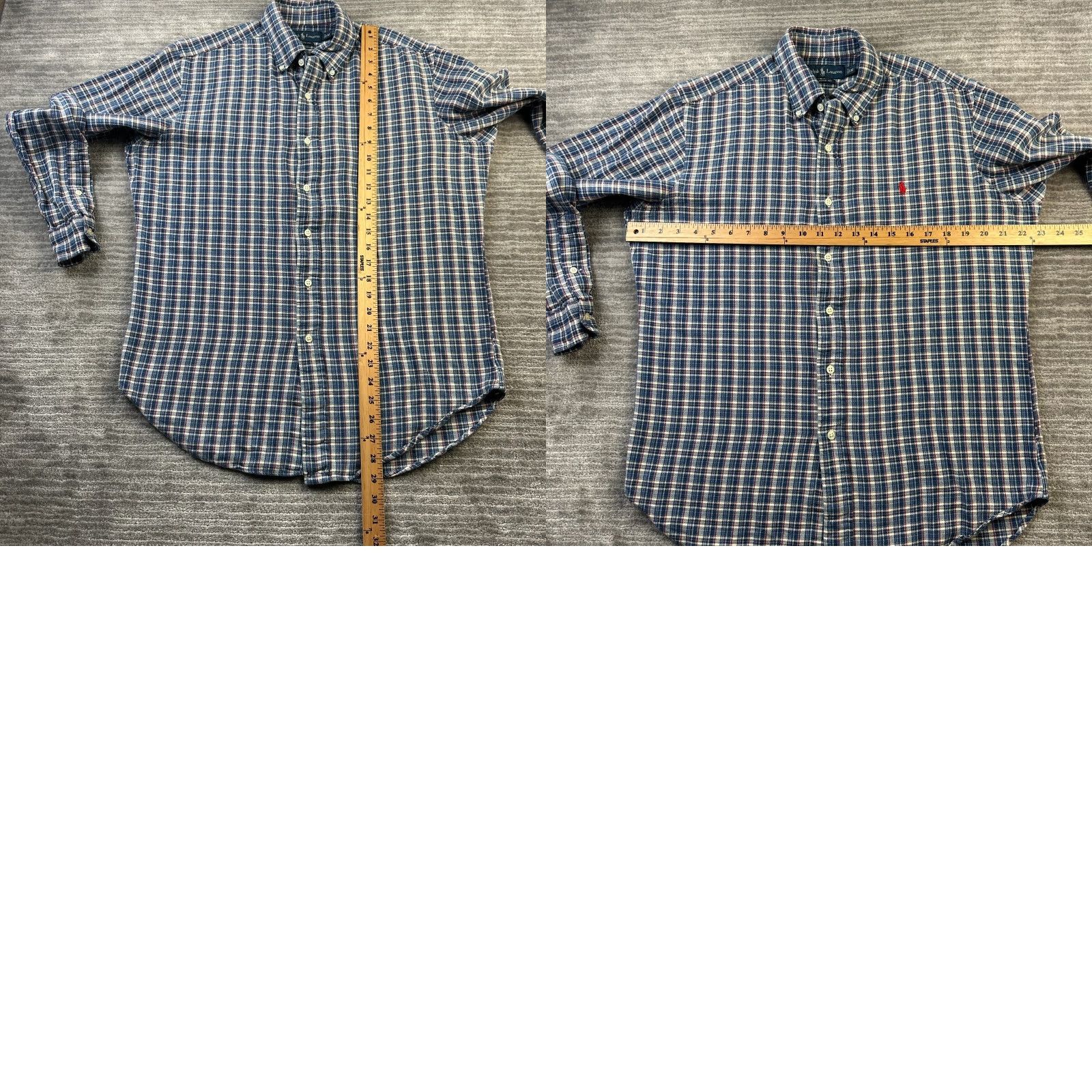 Ralph Lauren Ralph Lauren Shirt Mens Medium Blue Pony Flannel Button-Up Classic Fit Plaid Casual Cotton Polyester Button-Down Collar Spring Fall Summer Winter Size US M / EU 48-50 / 2 - 8 Thumbnail
