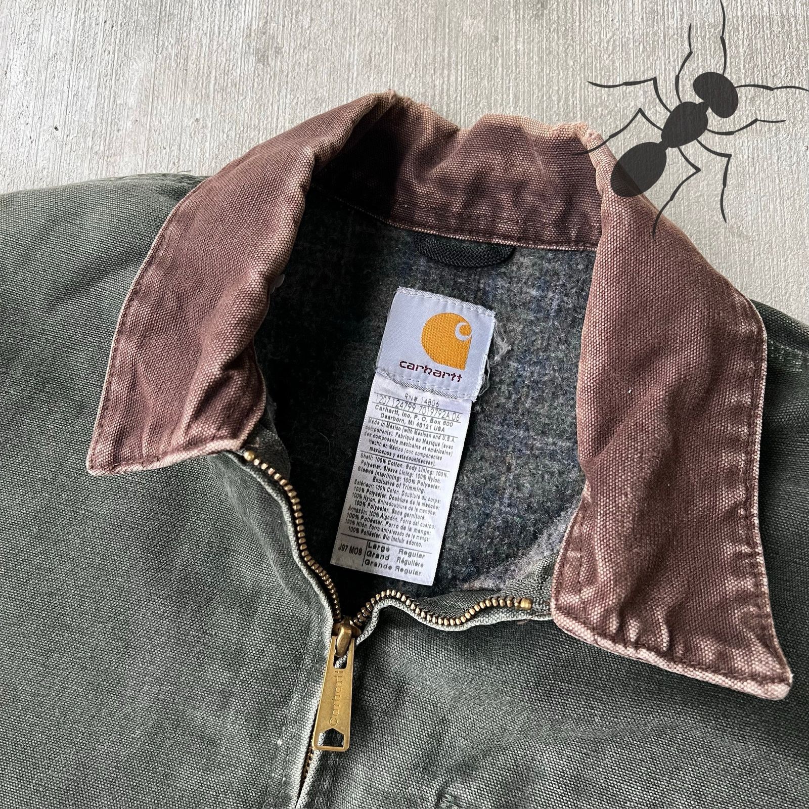Carhartt × Vintage Carhartt J97 MOS faded green detroit work wear jacket Size US L / EU 52-54 / 3 - 3 Thumbnail