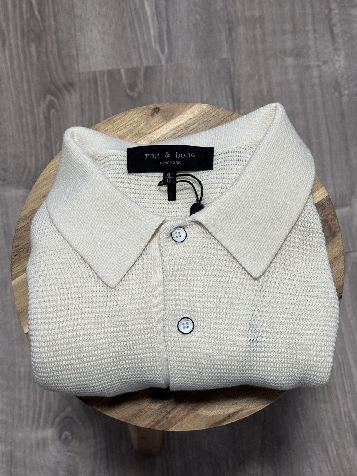 Rag & Bone rag & bone Lewis Polo Ivory Knit Sweater Shirt NWT XL Size US XL / EU 56 / 4 - 11 Thumbnail