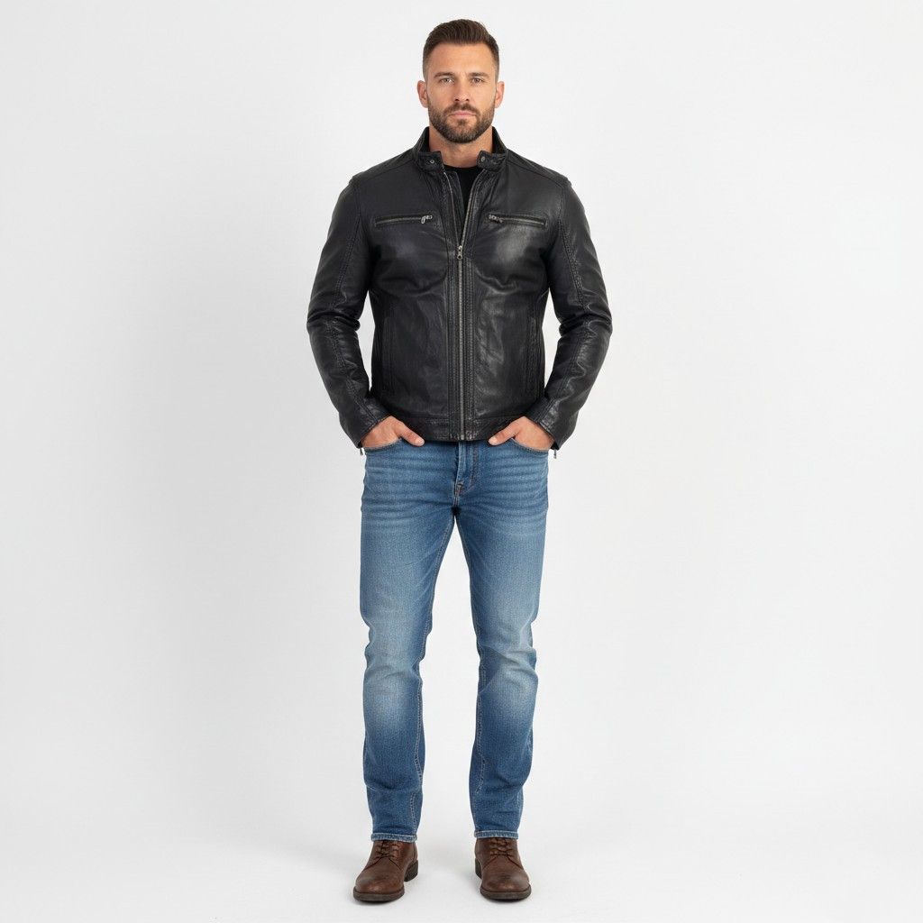 Milestone Milestone Men 58 3XL (XL) Jacket Black Leather 3226 Size 3XL / US 20-22 - 1 Thumbnail
