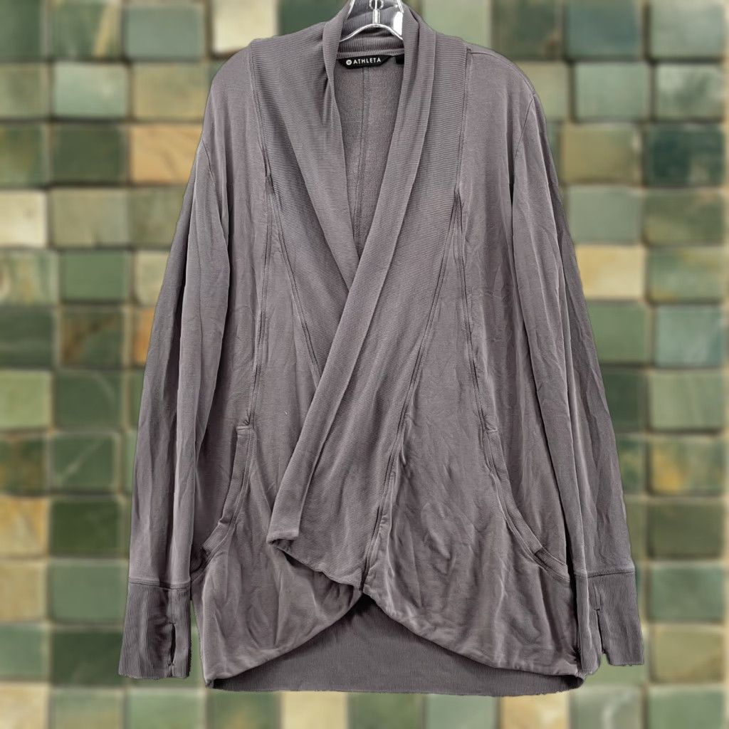 Athleta Athleta Cardigan Women's Medium Mauve Thumb Hole Athleisure Travel Hike Gorpcore Size M / US 6-8 / IT 42-44 - 1 Thumbnail