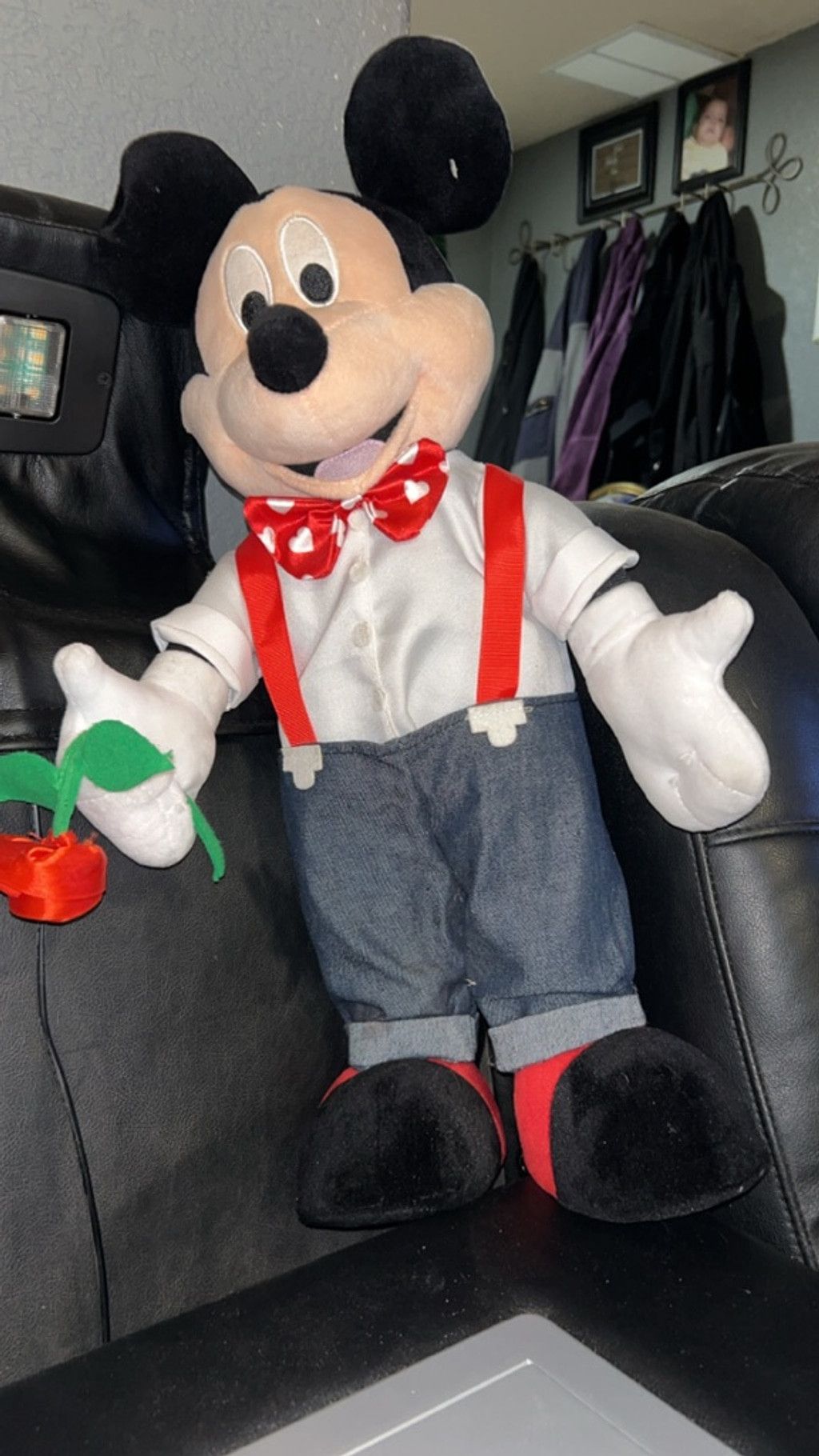 The Unbranded Brand Boys Unbranded Stuffed Animal Black Red Mickey Mouse Size ONE SIZE - 1 Thumbnail