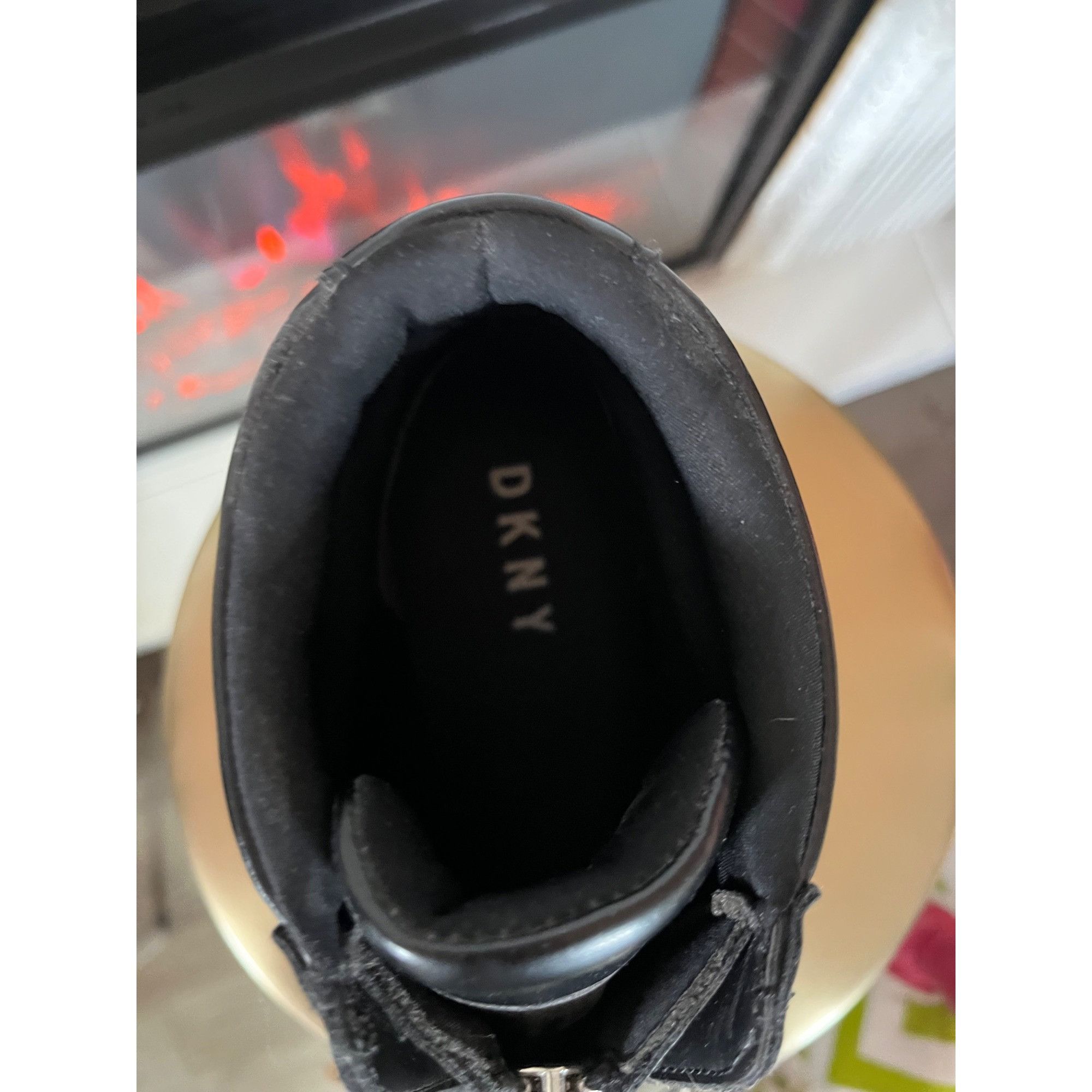 DKNY DKNY Black High-Top Leather Sneakers With Zipper Closure & L Size US 8.5 / IT 38.5 - 5 Thumbnail