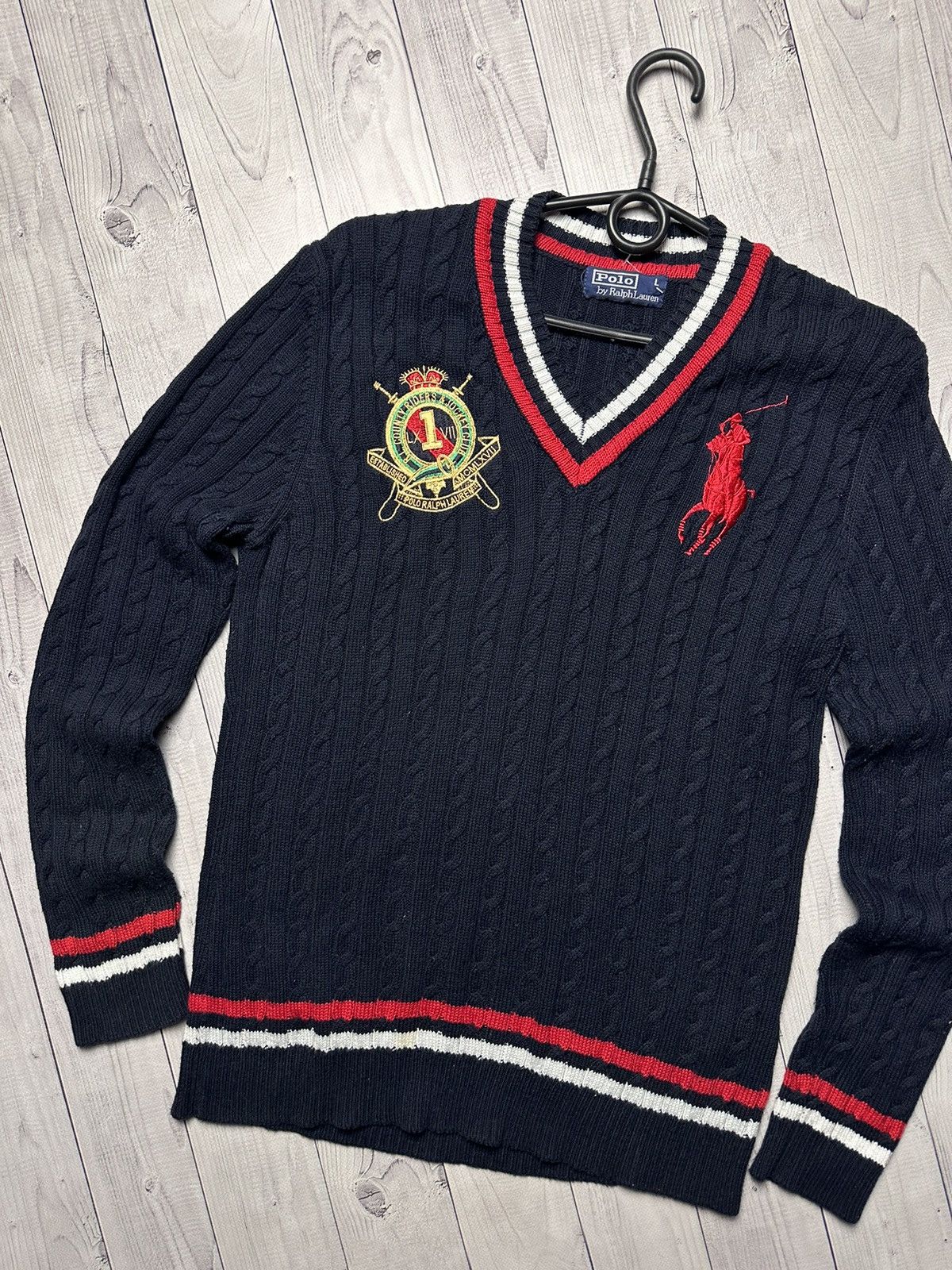 Polo Ralph Lauren × Vintage Vintage Polo Ralph Lauren sweater logo size M rare knitted Size US M / EU 48-50 / 2 - 2 Thumbnail