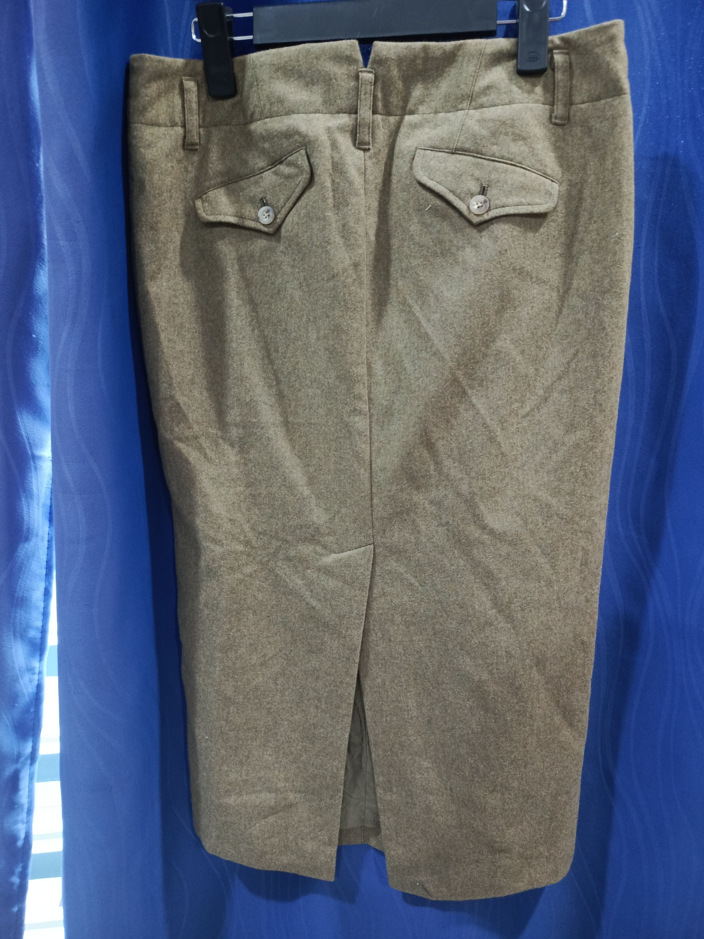 Ralph Lauren Vintage RALPH LAUREN Green Wool Skirt, Size 32" / US 10 / IT 46 - 4 Thumbnail