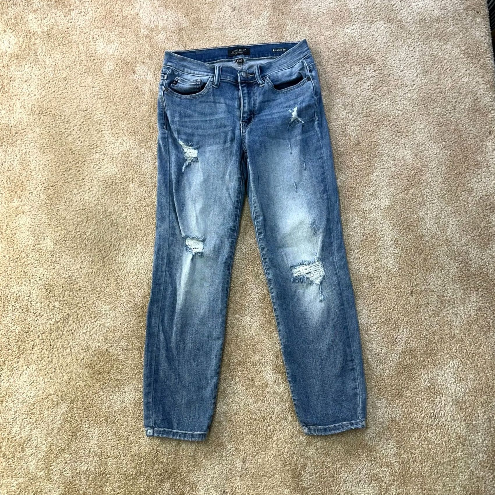 Denime Judy Blue Jeans Women's 5/27 Relaxed Fit High-Rise Denim Blue Stretch 5-Pocket Inseam 26" Cotton Blend Skinny Rise High-Type - XS? Size 27" / US 4 / IT 40 - 2 Thumbnail