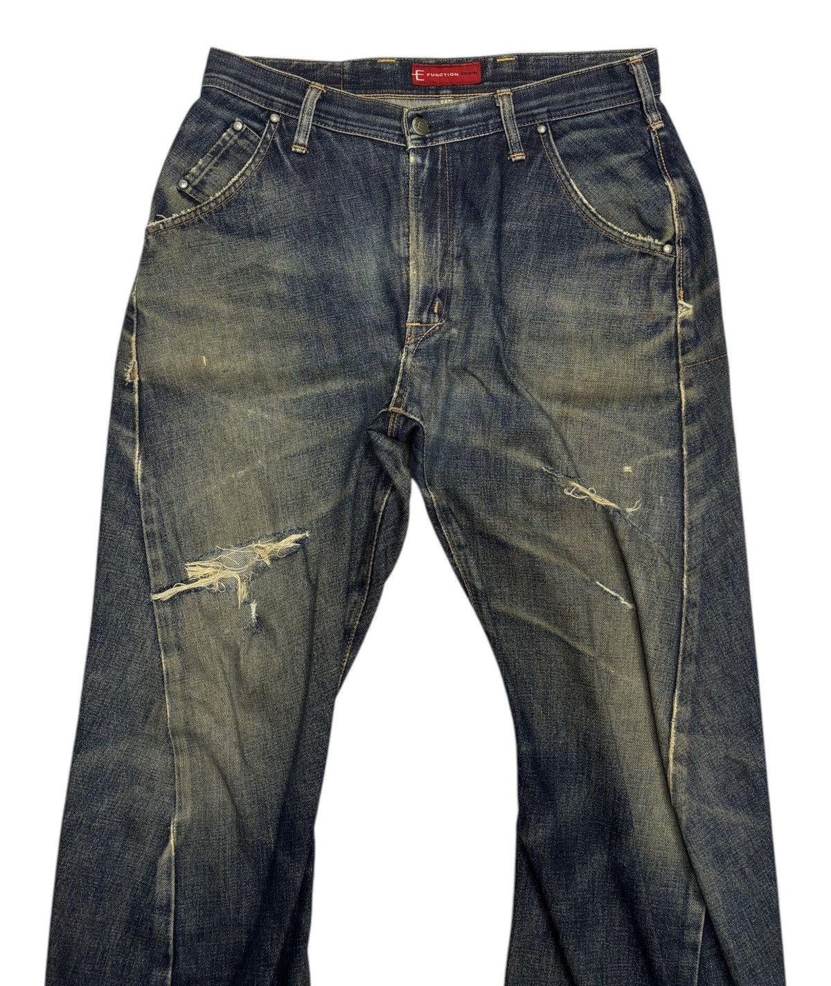 Edwin 🔥BAGGY EDWIN FUNCTION THRASHED DISTRESSED DENIM JEAN Size US 32 / EU 48 - 7 Thumbnail