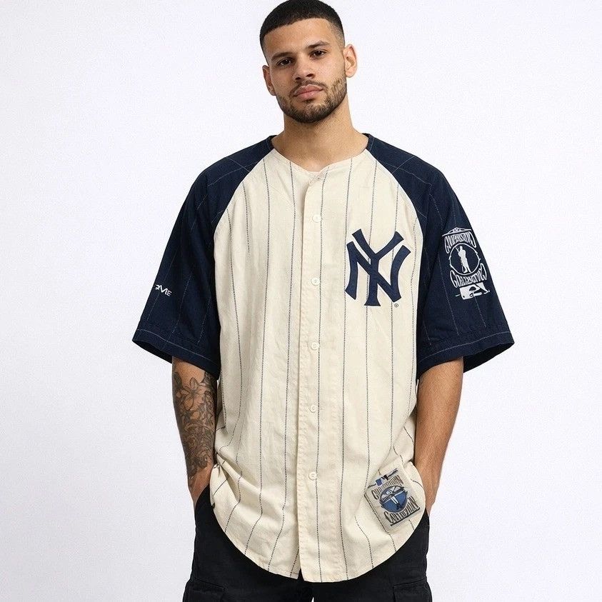 Cooperstown Collection 🔥Vintage 90's Mirage New York Yankees Baseball Shirt Size US M / EU 48-50 / 2 - 1 Thumbnail