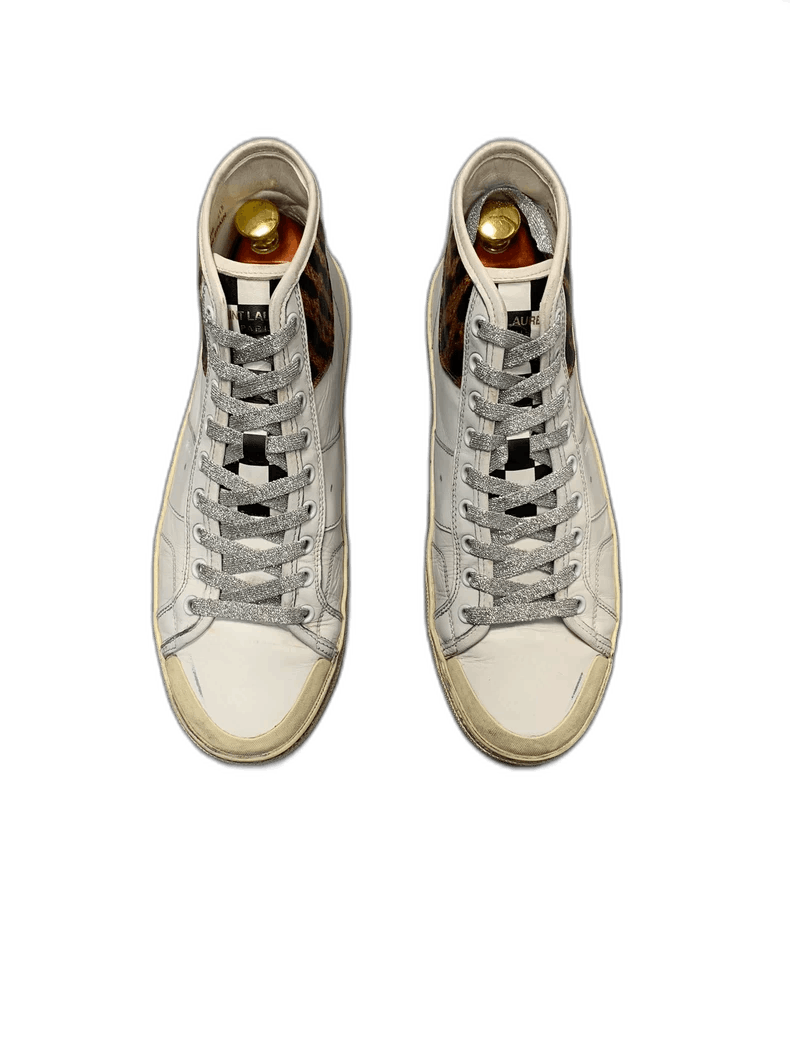 Saint Laurent Paris Saint Laurent High-Top Checkerboard Sneakers Size US 9.5 / EU 42-43 - 1 Thumbnail