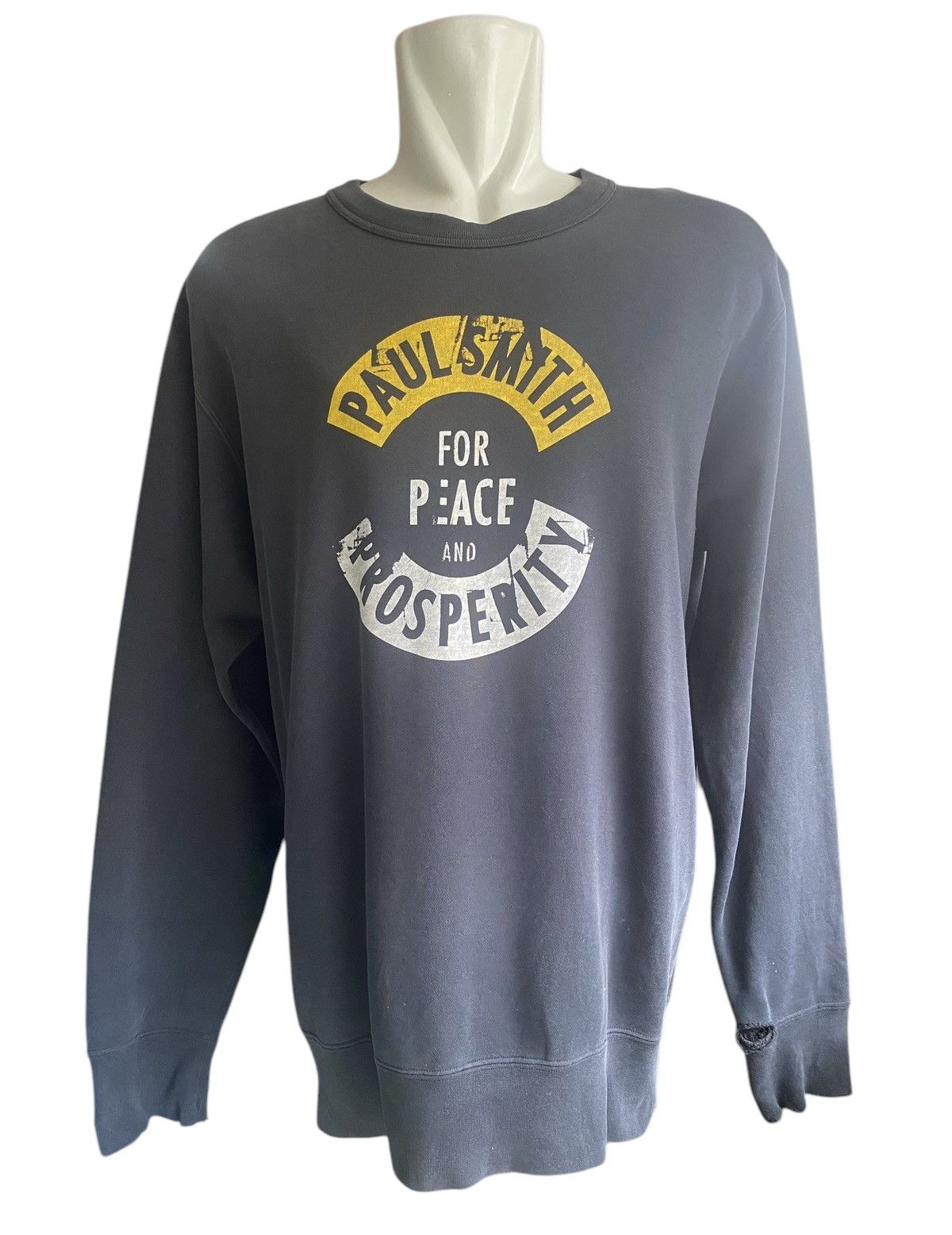 Paul Smith PAUL SMITH Distressed Crew Neck Sweatshirt Size US XL / EU 56 / 4 - 1 Thumbnail