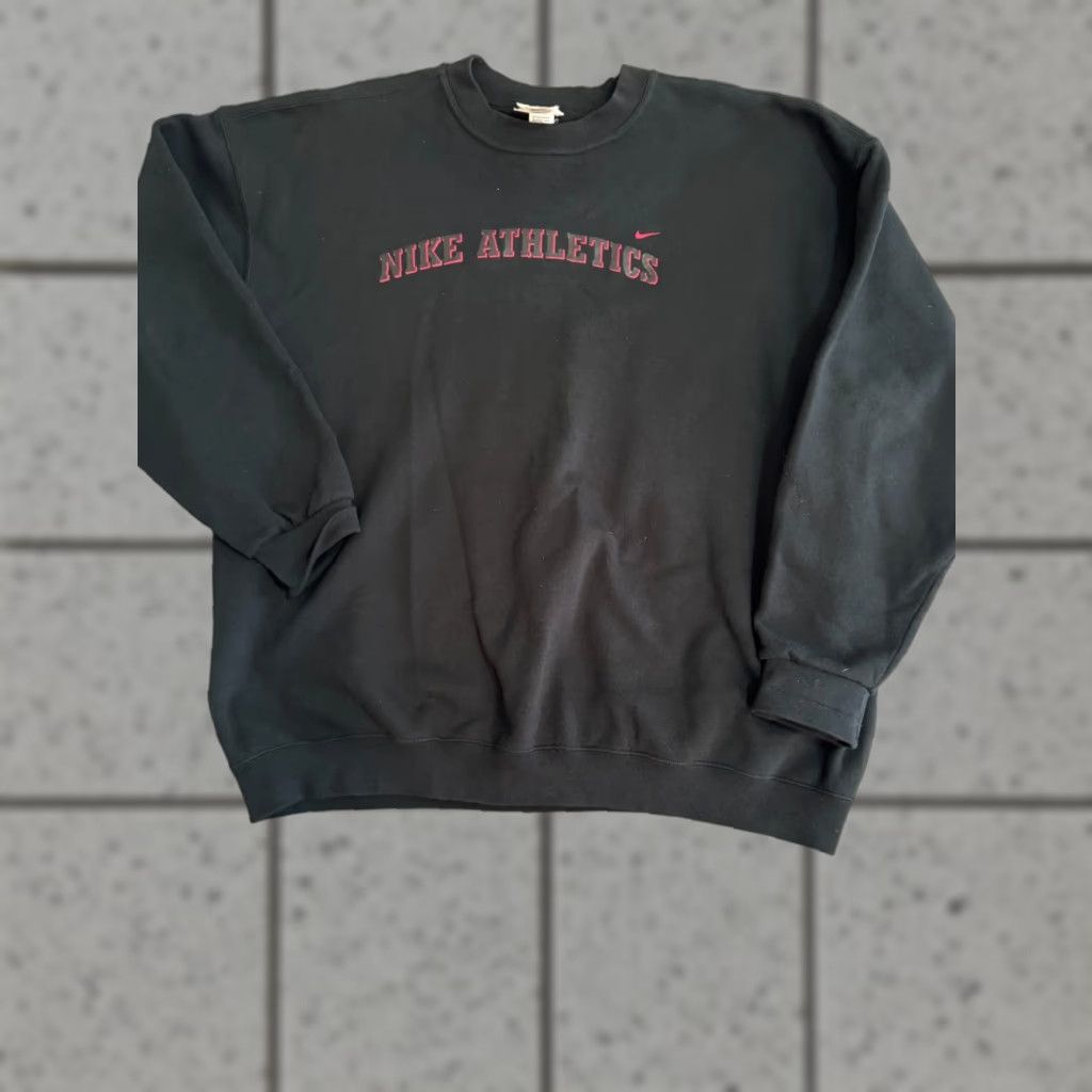 Nike VINTAGE Nike Sweatshirt Crewneck Mini Swoosh Black 2XL Men 90s Pullover Size US XXL / EU 58 / 5 - 1 Thumbnail